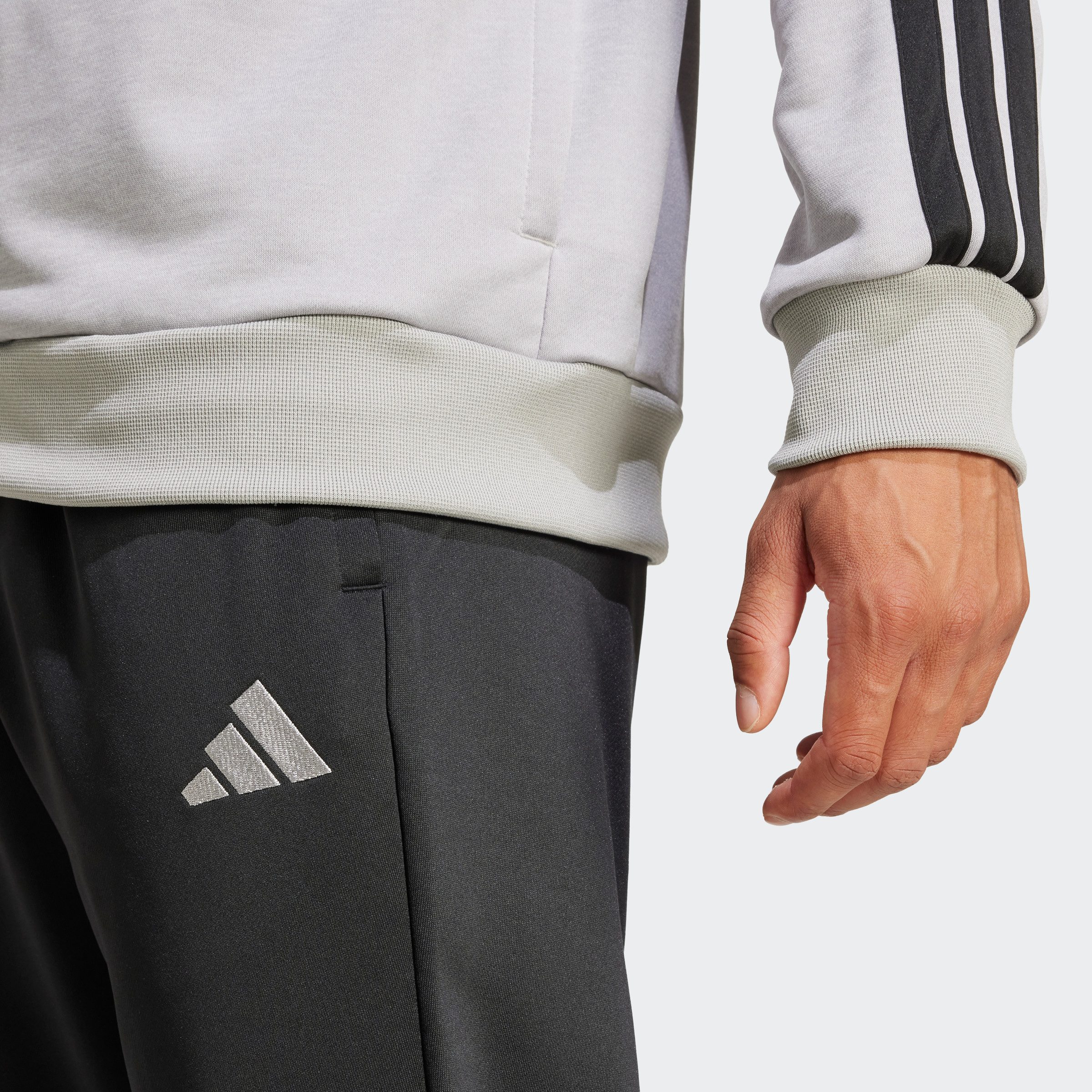adidas Sportswear Trainingspak M 3S FT TT TS drie-strepen trainingspak van zacht french terry materiaal (2-delig)