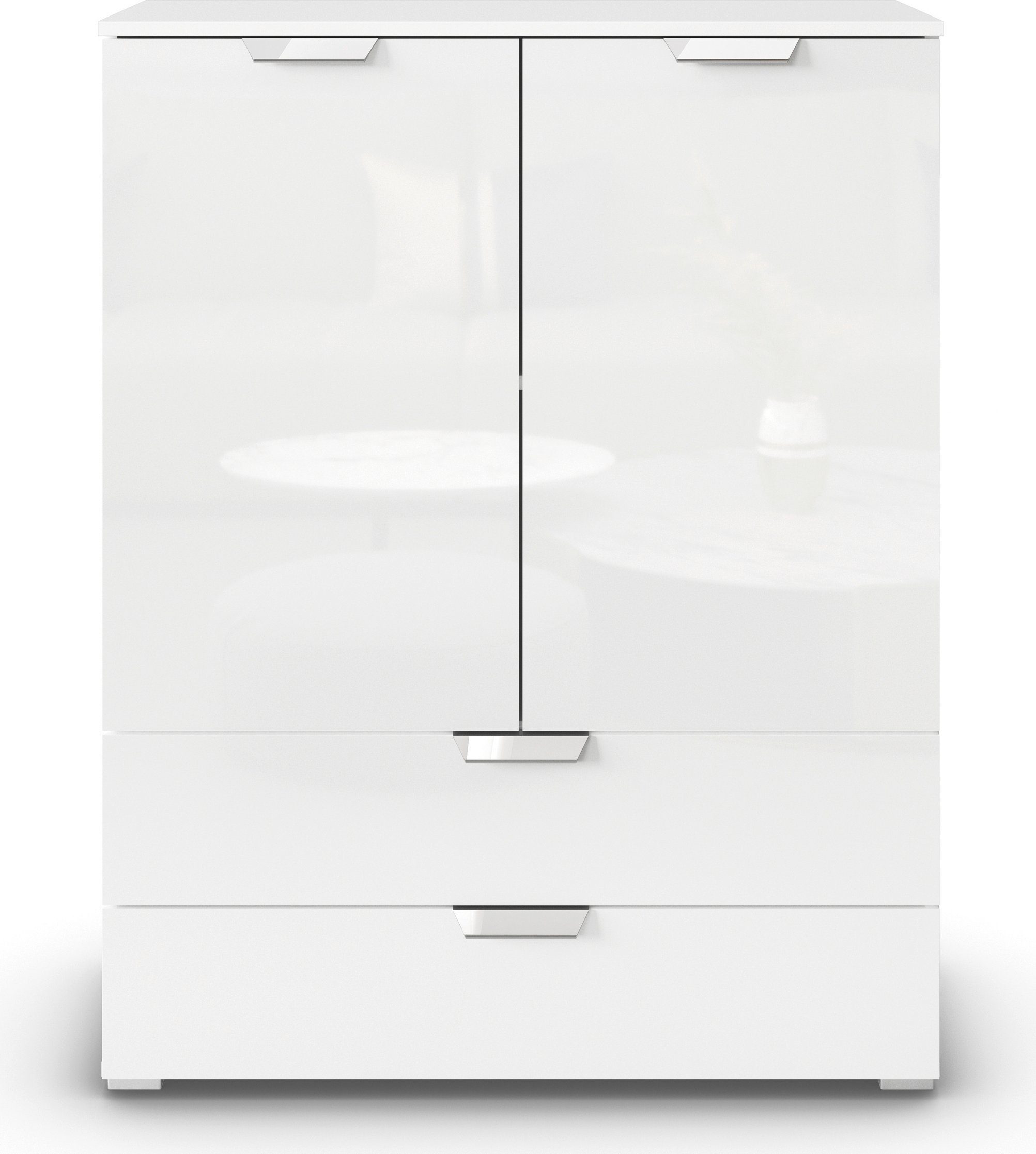 rauch Hoge kast Glamour by Aditio met hoogglansfront, 2 laden met soft-closefunctie
