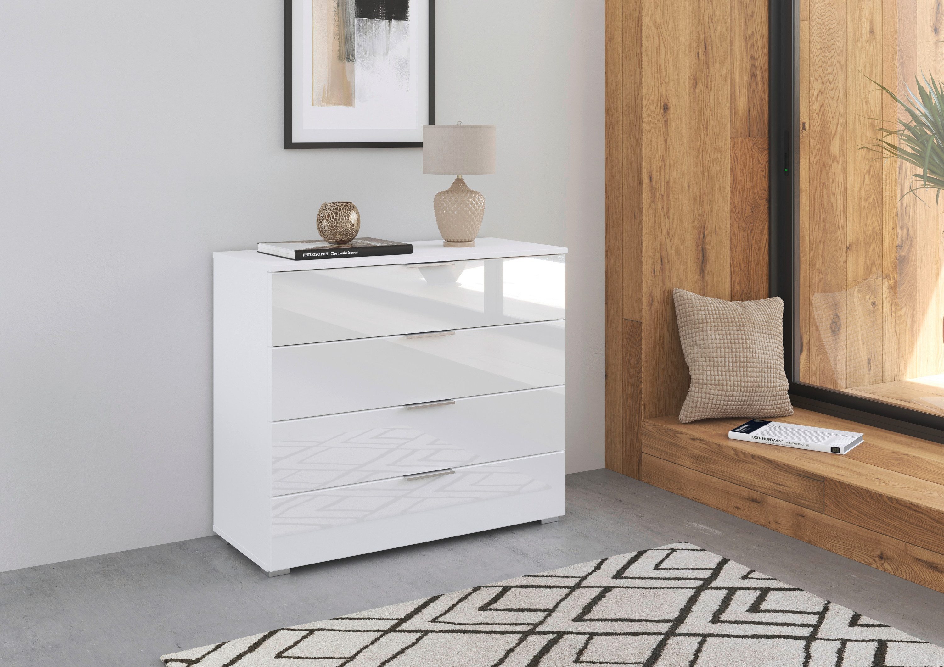 rauch Kast Sideboard Kommodenschrank Schubladenkommode AGORDO mit Glasfront