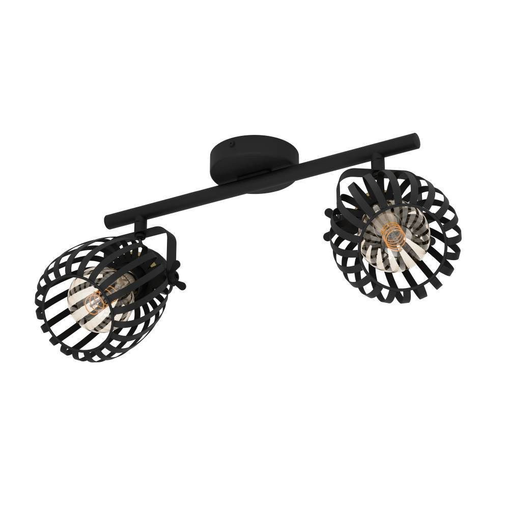 EGLO Plafondspot Girona Plafondlamp, metaal in zwart en geborsteld messing, plafondspot, E27 (1 stuk)