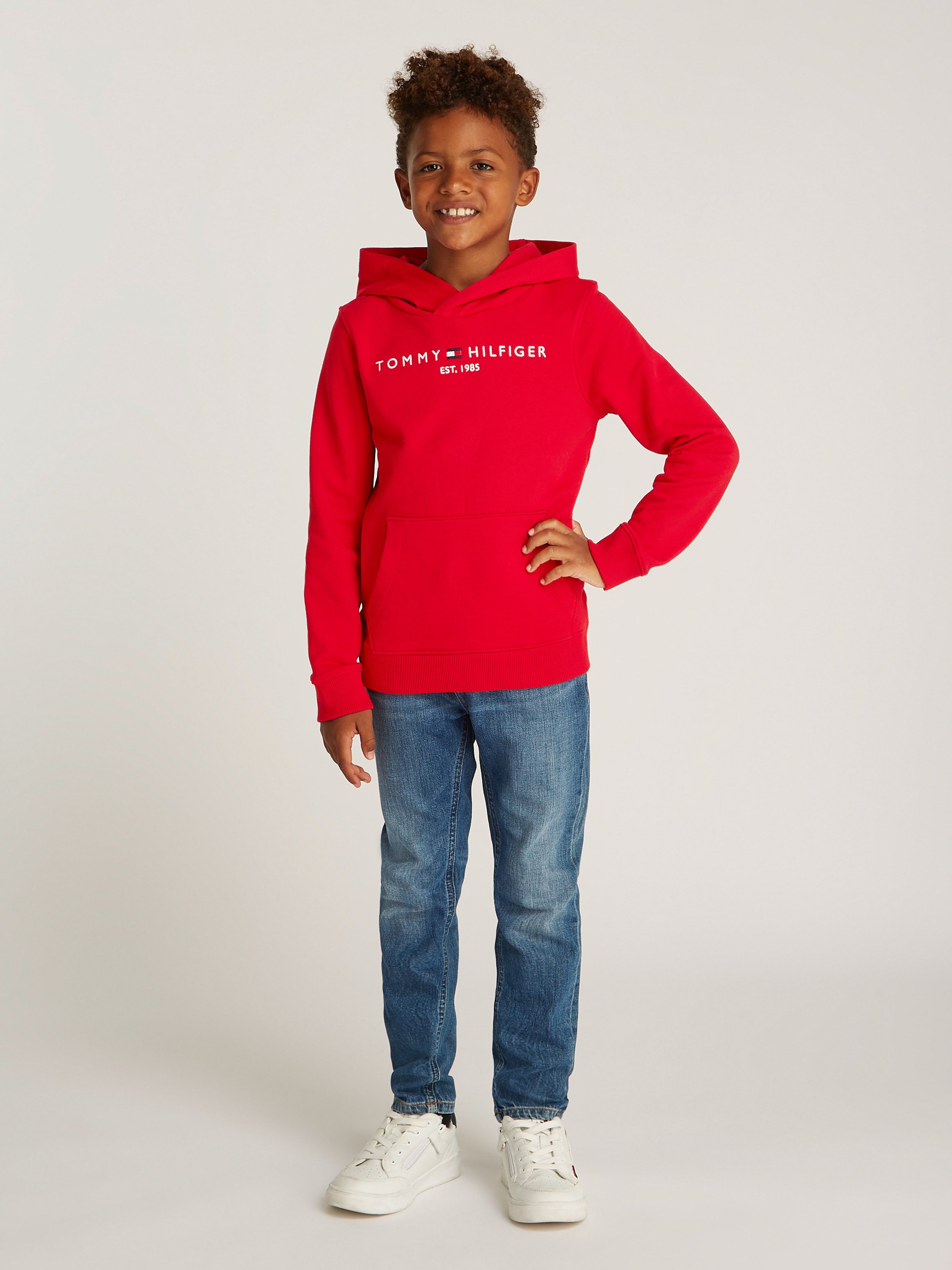 Tommy Hilfiger Hoodie U ESSENTIAL HOODIE met logo-borduurwerk en tekst