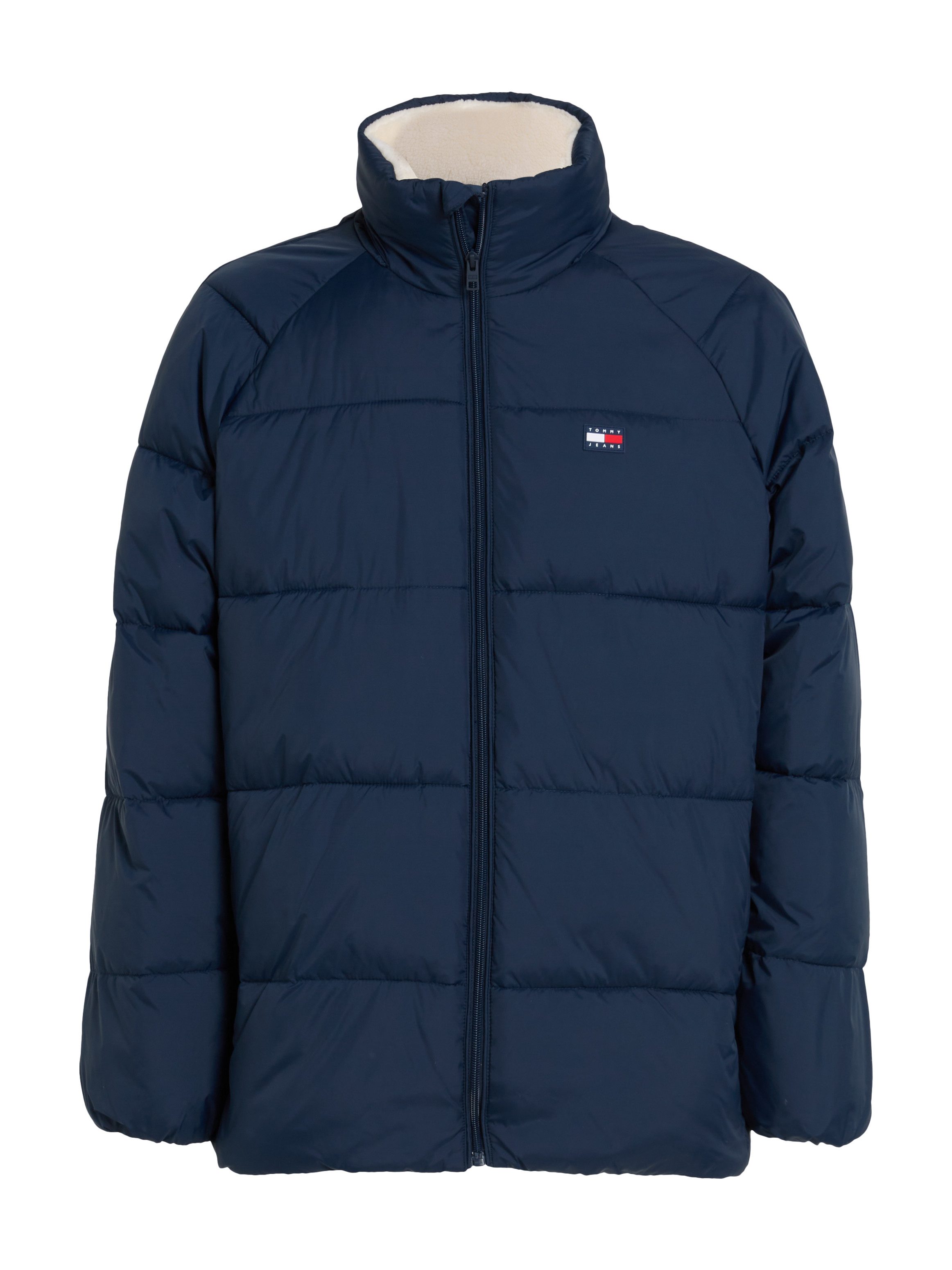 TOMMY JEANS Gewatteerde jas TJM POLY PUFFER EXT Winterjas met staande kraag, gevoerd teddy, binnenzakken
