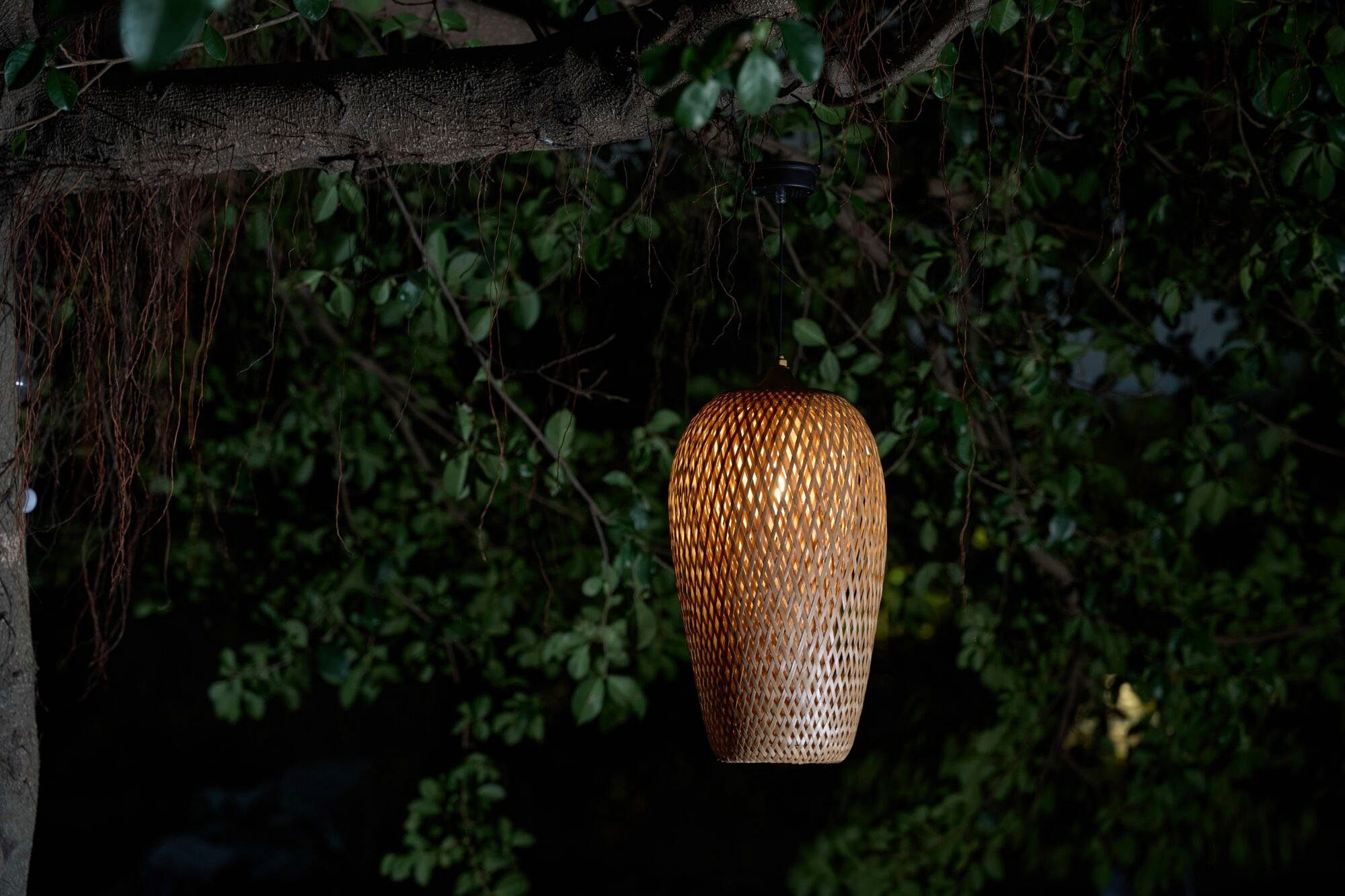 Pauleen Led-hanglamp Sunshine Bliss solarpendel outdoor bamboe/rattan/kunststof/metaal (1 stuk)