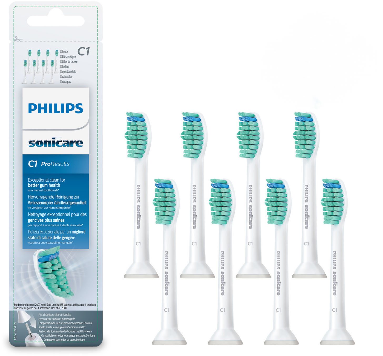 Philips Sonicare Opzetborsteltjes ProResults Standard Standaardgrootte, met geheugenborstels