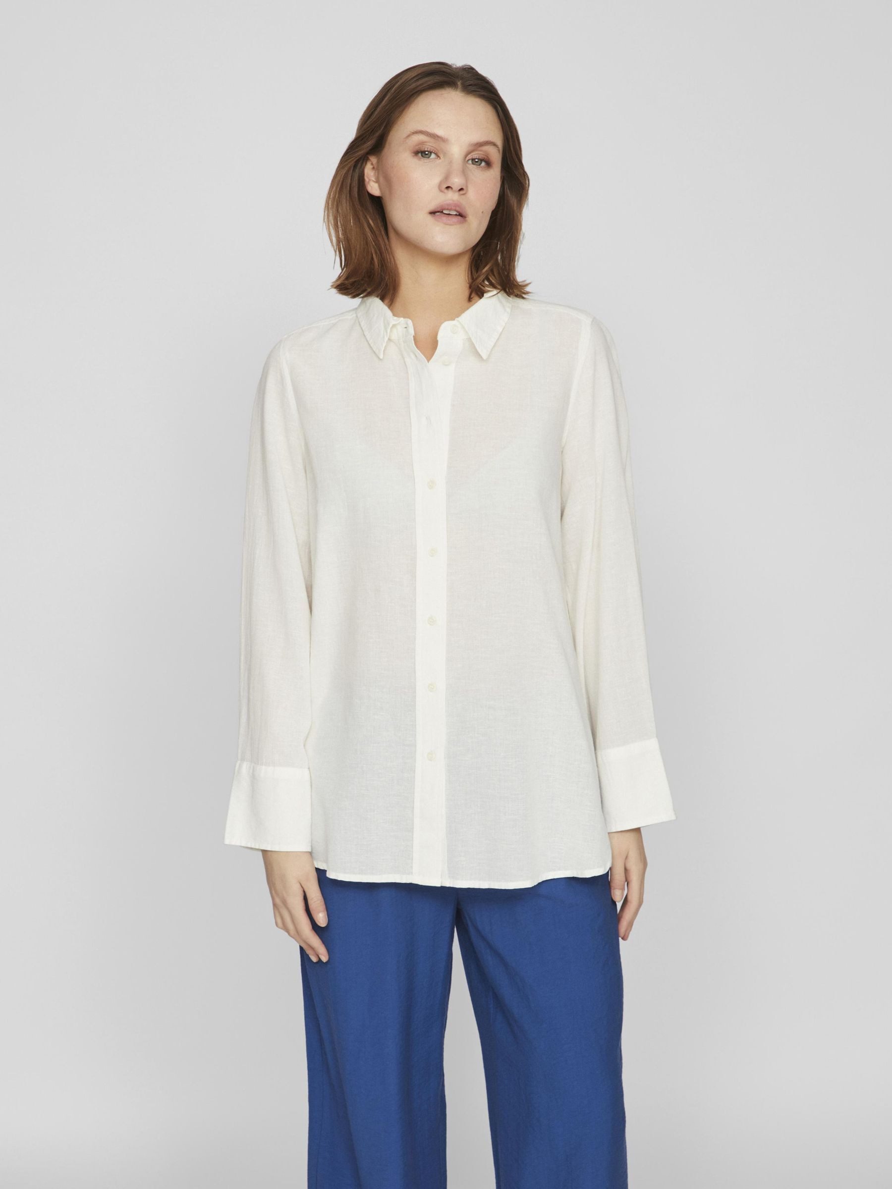 Vila Overhemdblouse VILINAJA BUTTON L/S SHIRT - NOOS dames dames overhemden maat 34 (XS) beige