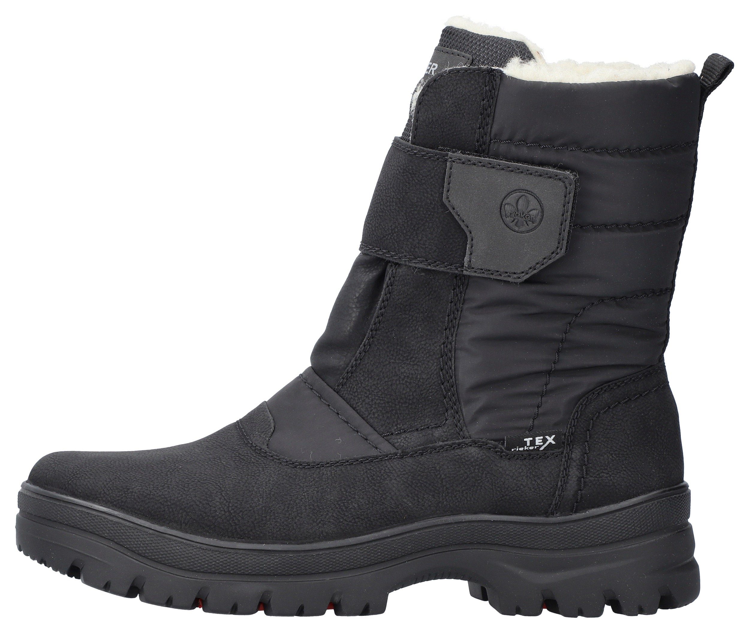 Rieker Winterlaarzen velcro boots with lambswool lining, flip grip sole and tex membrane