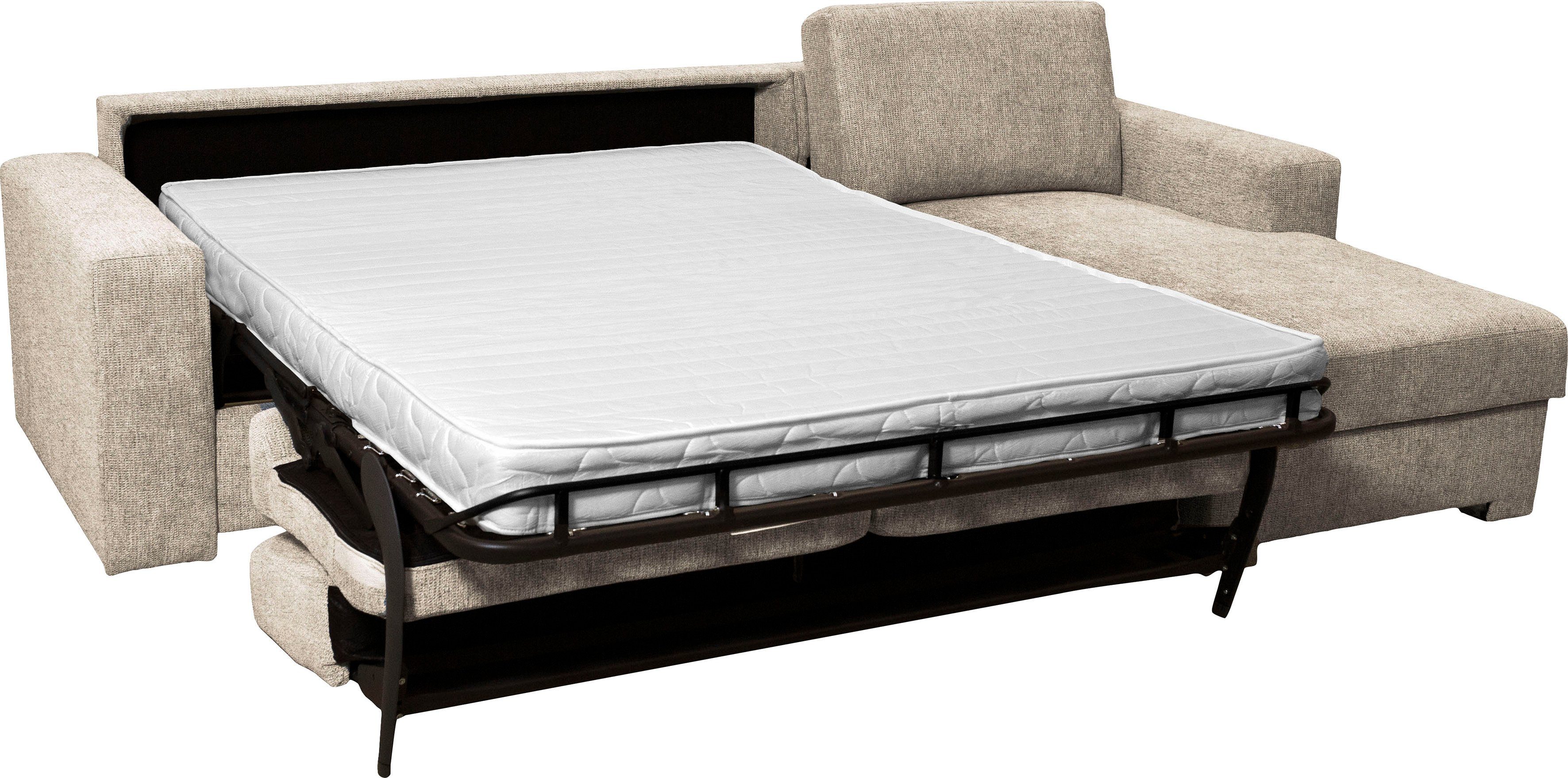 Home affaire Hoekbank Roma "M" matras hoogte 14 cm, slaapfunctie, met ondervering,