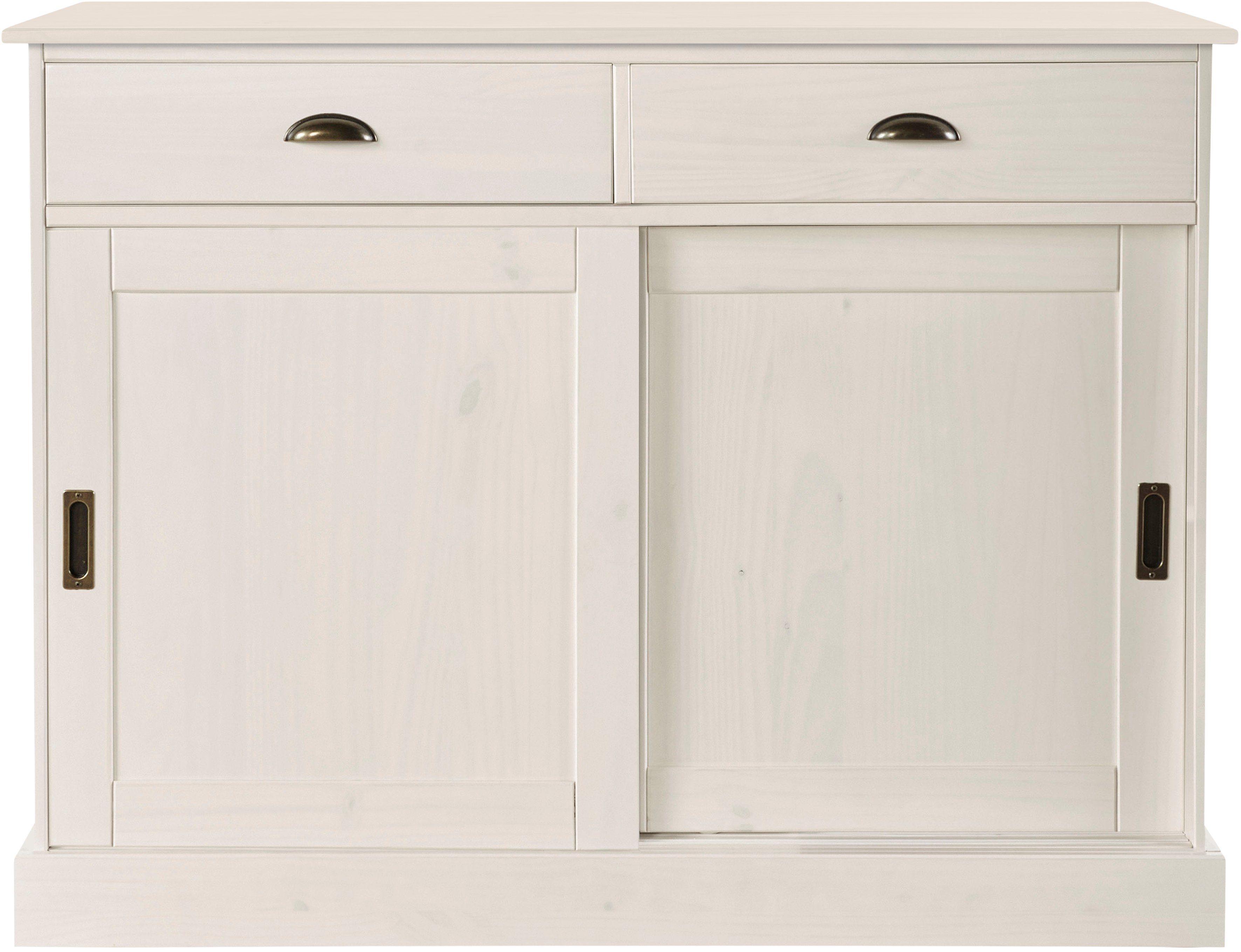 Home affaire Dressoir Schröder Commode, 2 schuifdeuren, 2 lades, van massief dennenhout