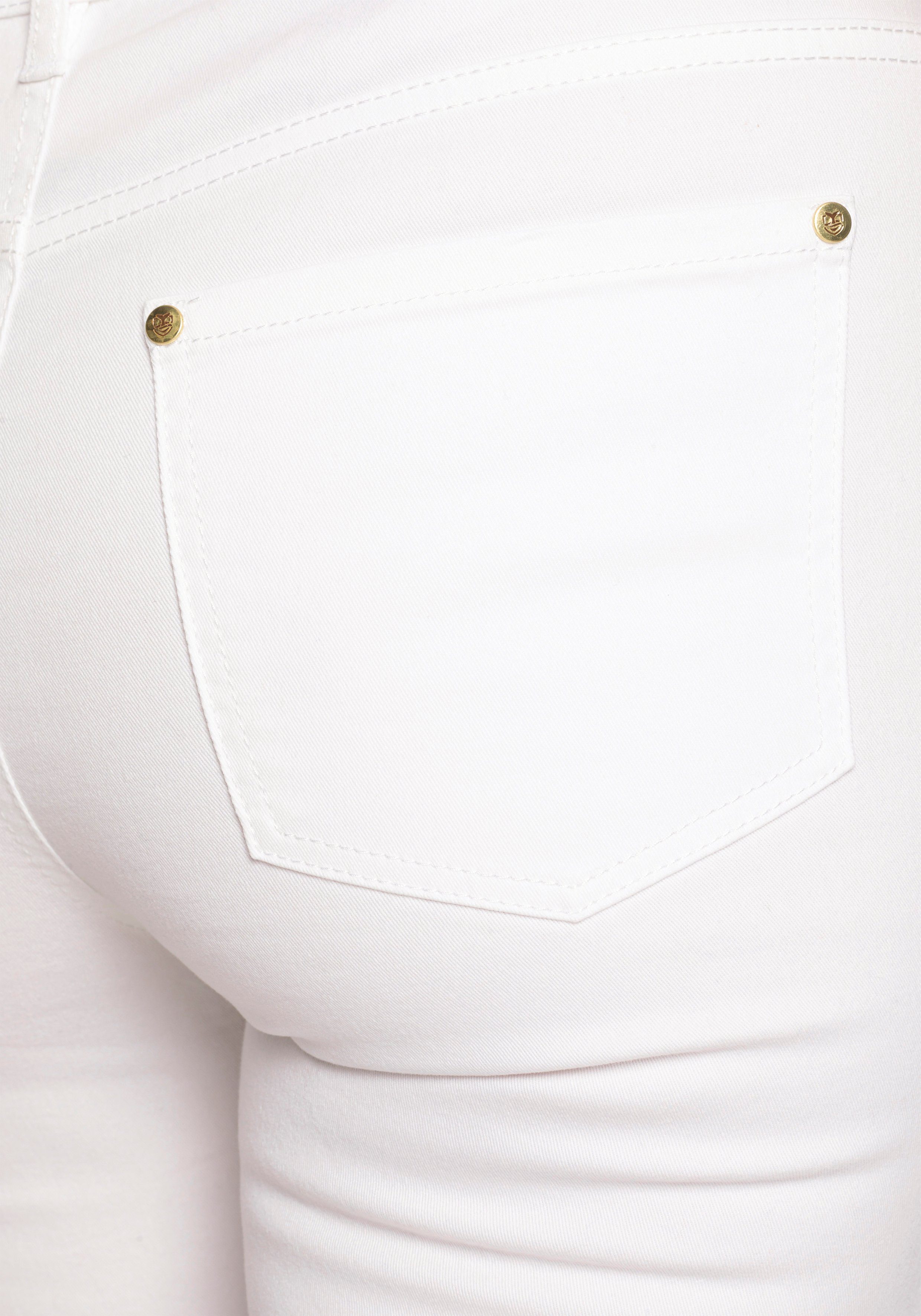 DELMAO Skinny jeans smalle pasvorm, smalle broekpasvorm, normale taille, enkel-lang (set, Met riem)
