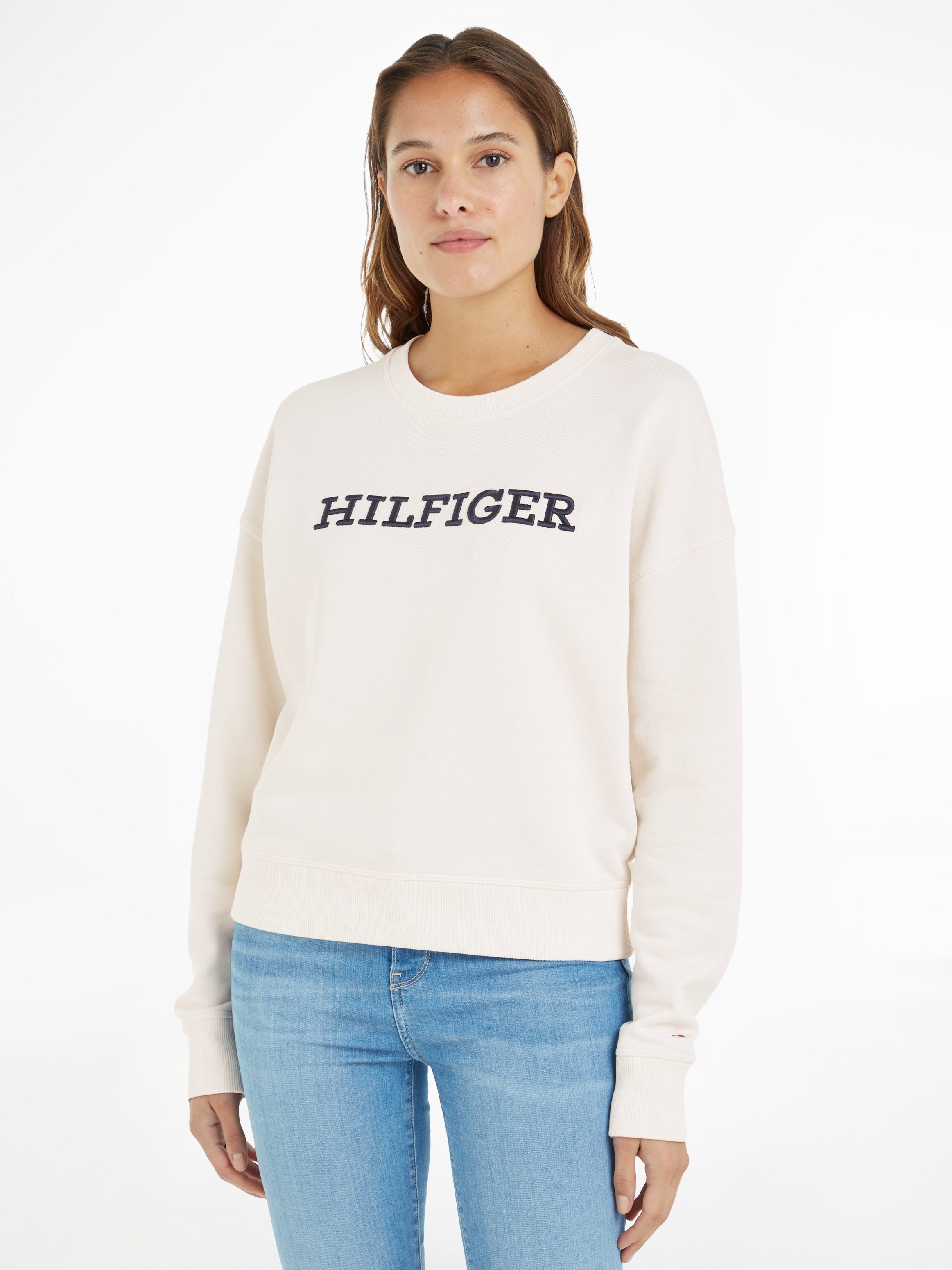 Tommy Hilfiger Sweatshirt REG MONOTYPE EMB SWEATSHIRT met opvallend geborduurd hilfiger-logo