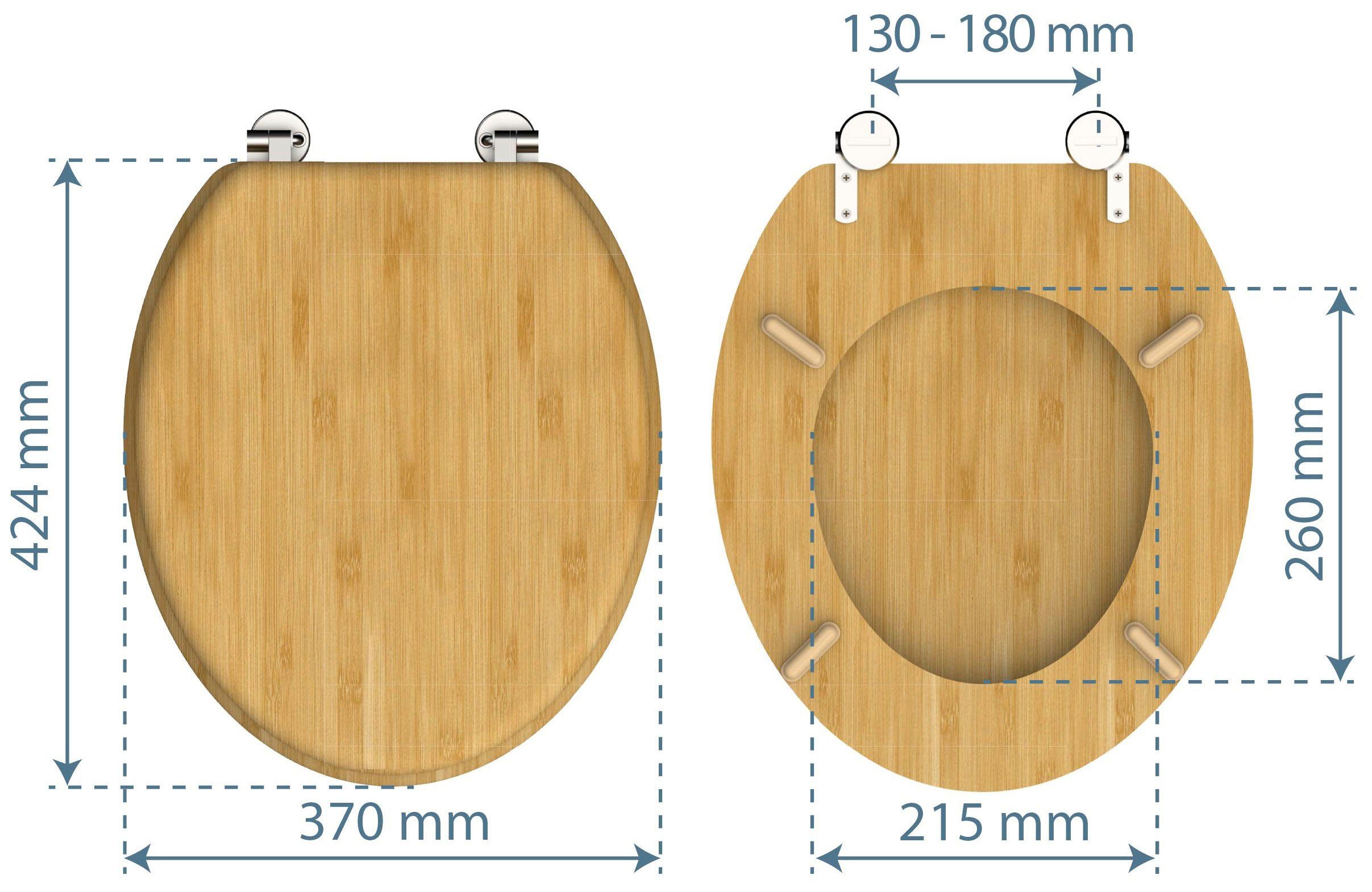 Schütte Toiletzitting Natural bamboe van massief bamboe