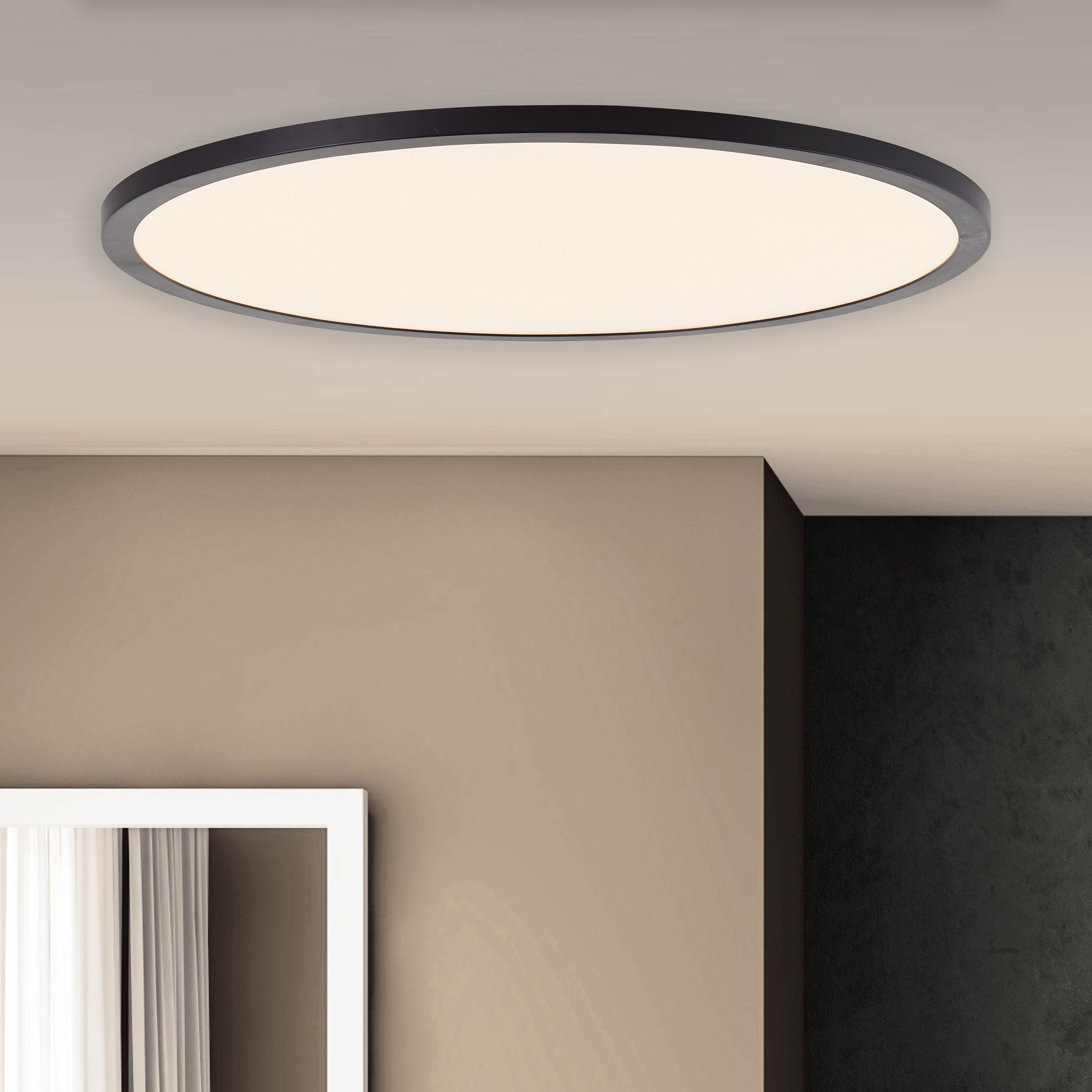Brilliant Leuchten Ledscherm Tuco Ø 50 cm, dimbaar, CCT, 3900 lm, afstandsbediening, kunststof, zwart/wit (1 stuk)