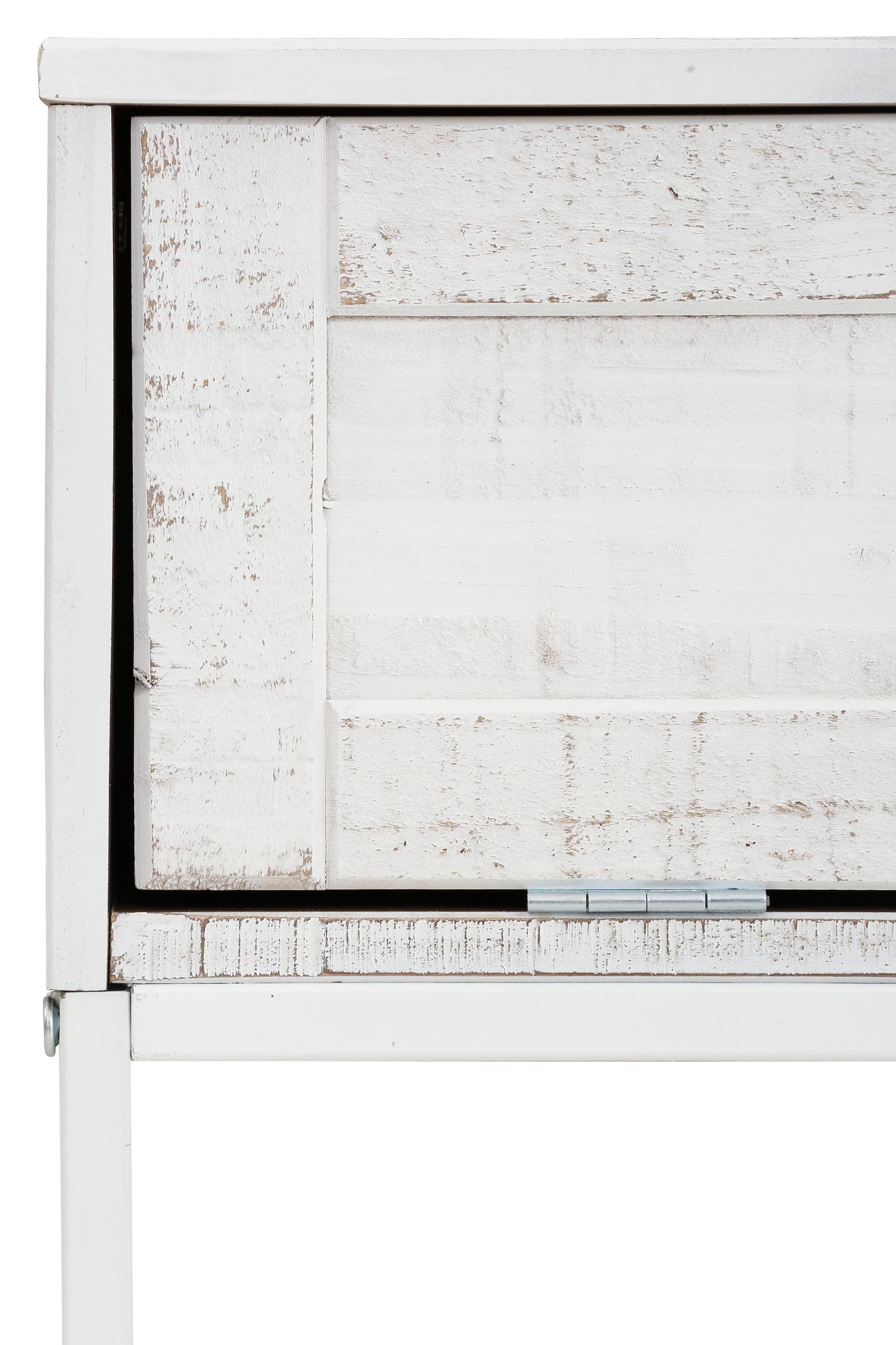 Home affaire Tv-meubel Freya Commode met 3 kleppen, metalen handgrepen, van massief hout, breedte 175 cm