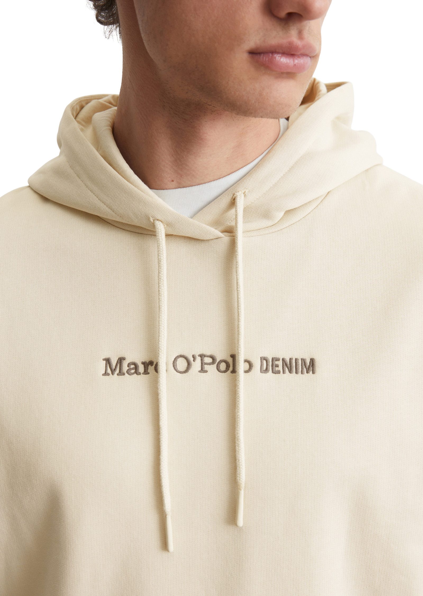 Marc O'Polo DENIM Hoodie met contrastkleurig geborduurd logo