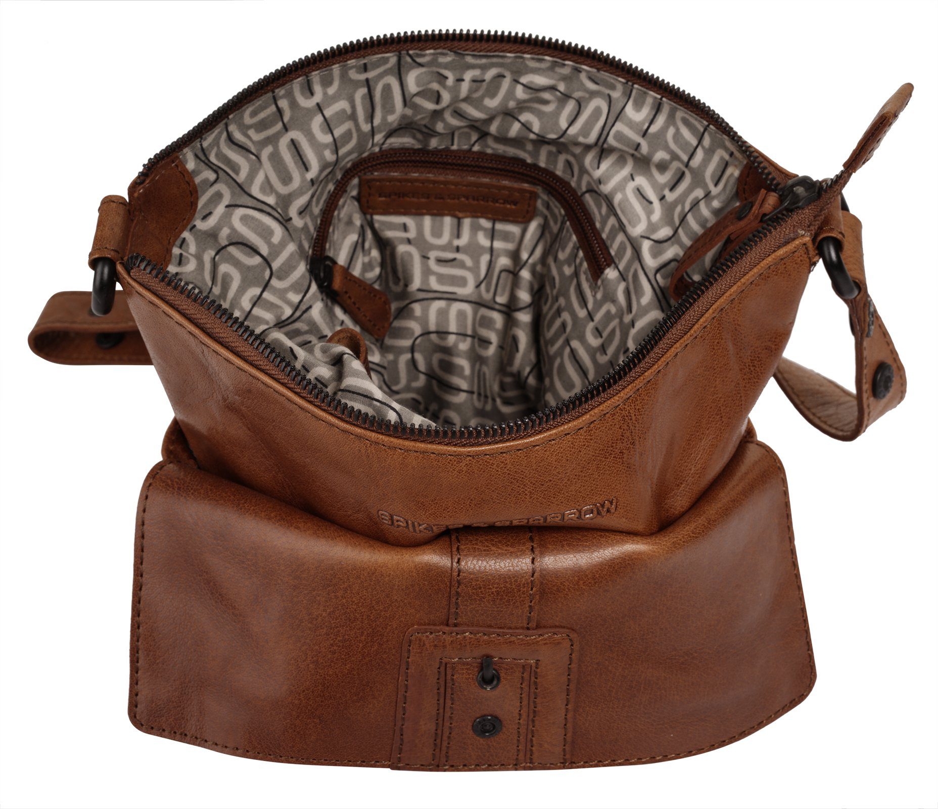 Spikes & Sparrow Schoudertas echt leder