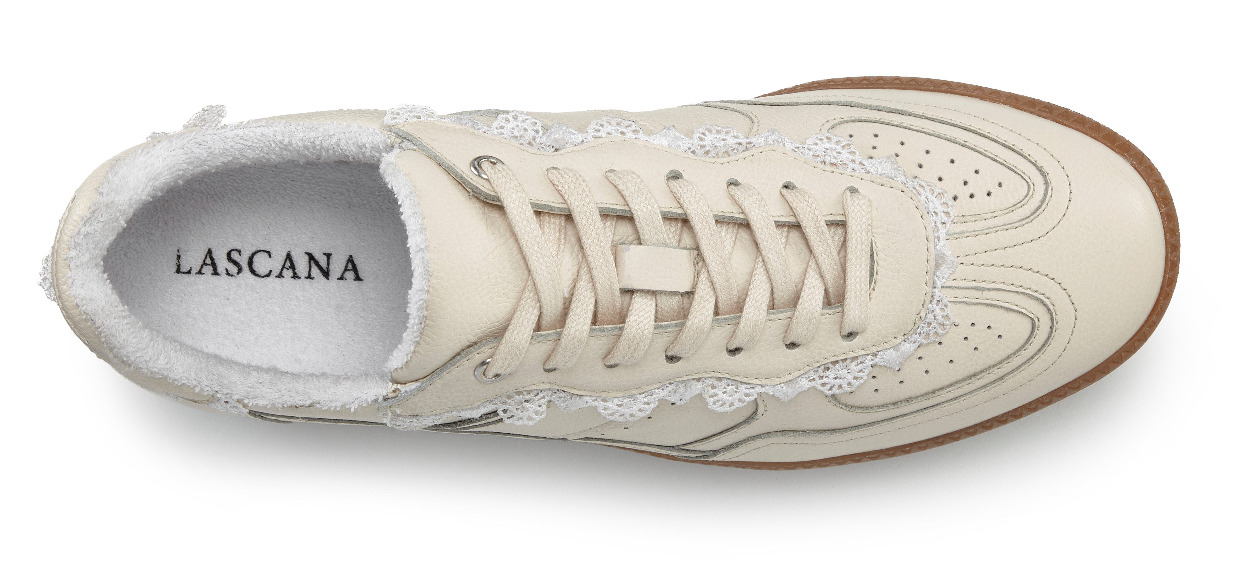Lascana Sneakers Vrijetijdsschoen, lage schoen van leer met spitse details