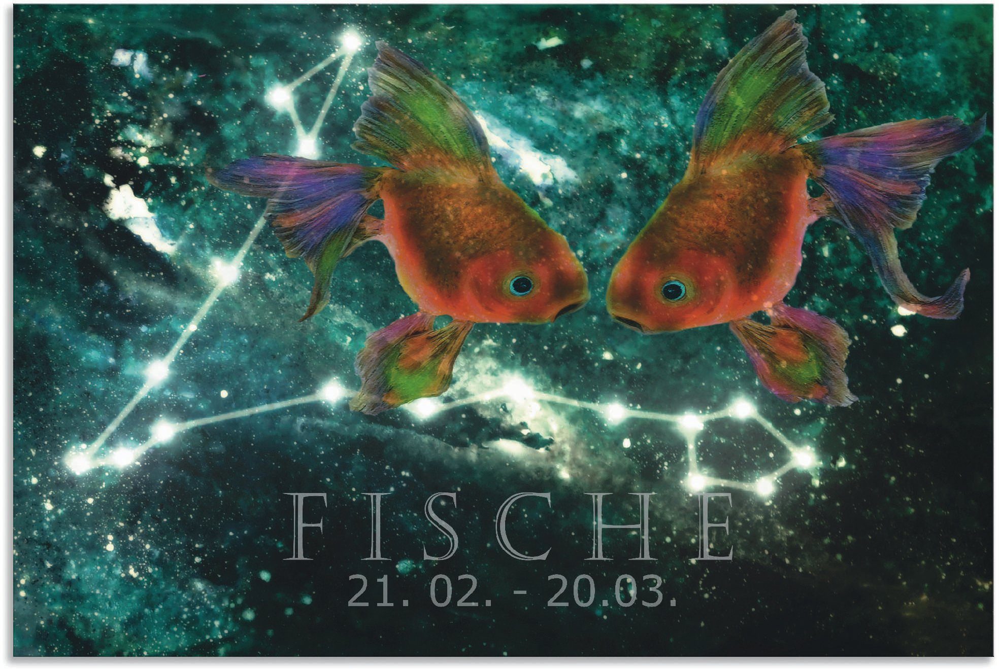 Artland Artprint Sternzeichen - Fische in vele afmetingen & productsoorten - artprint van aluminium / artprint voor buiten, artprint op linnen, poster, muursticker / wandfolie ook