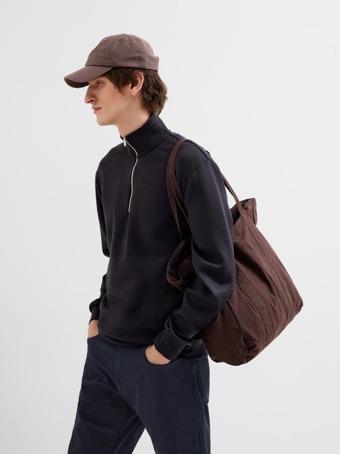 SELECTED HOMME Sweatshirt SLHEMANUEL SOFT ZIP HIGH NECK SWEAT NOOS