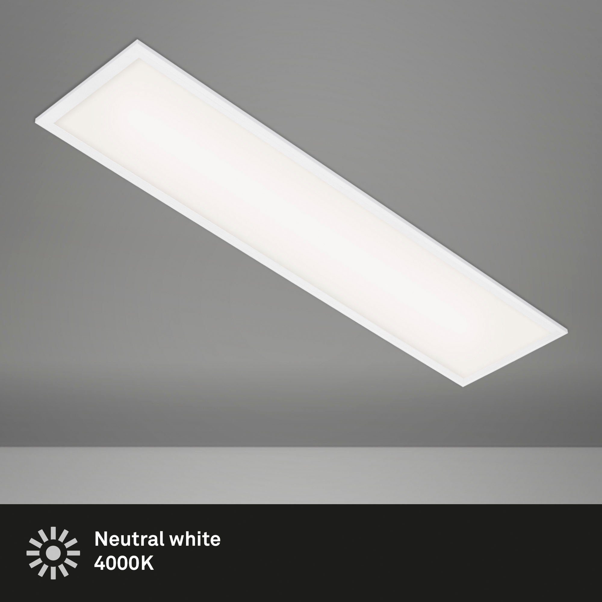 Briloner Leuchten Led-paneel 7067016 Simple Plafondlamp, 100x25x6 cm, wit, 22W, woonkamer, slaapkamer, keuken