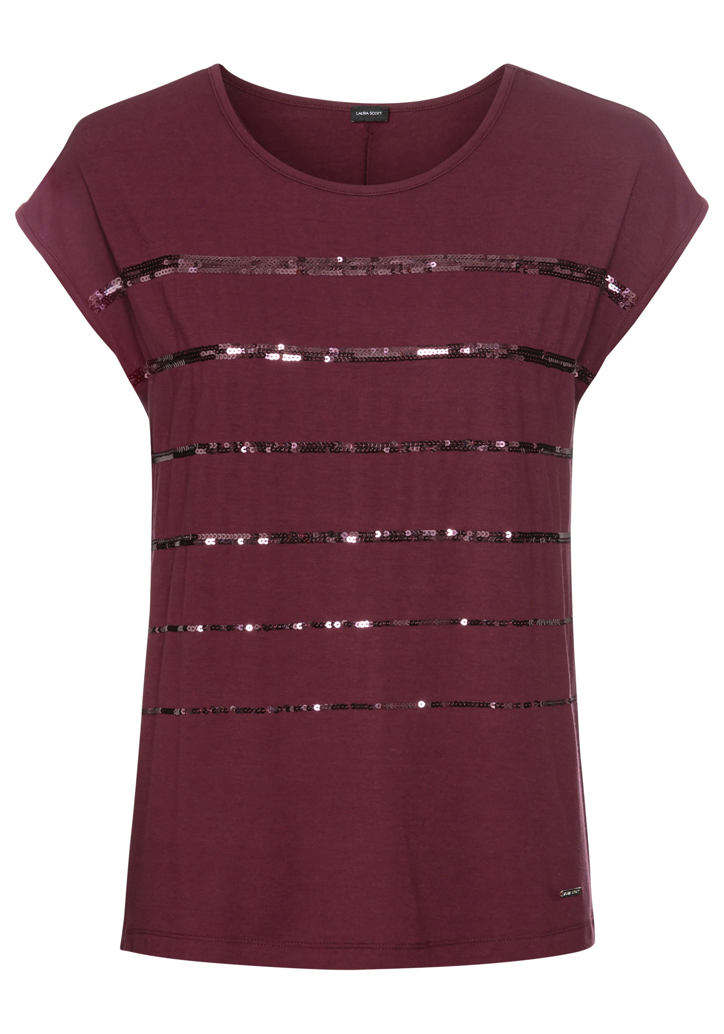 Laura Scott T-shirt mouwloos, heuplang, met glinsterende pailletten