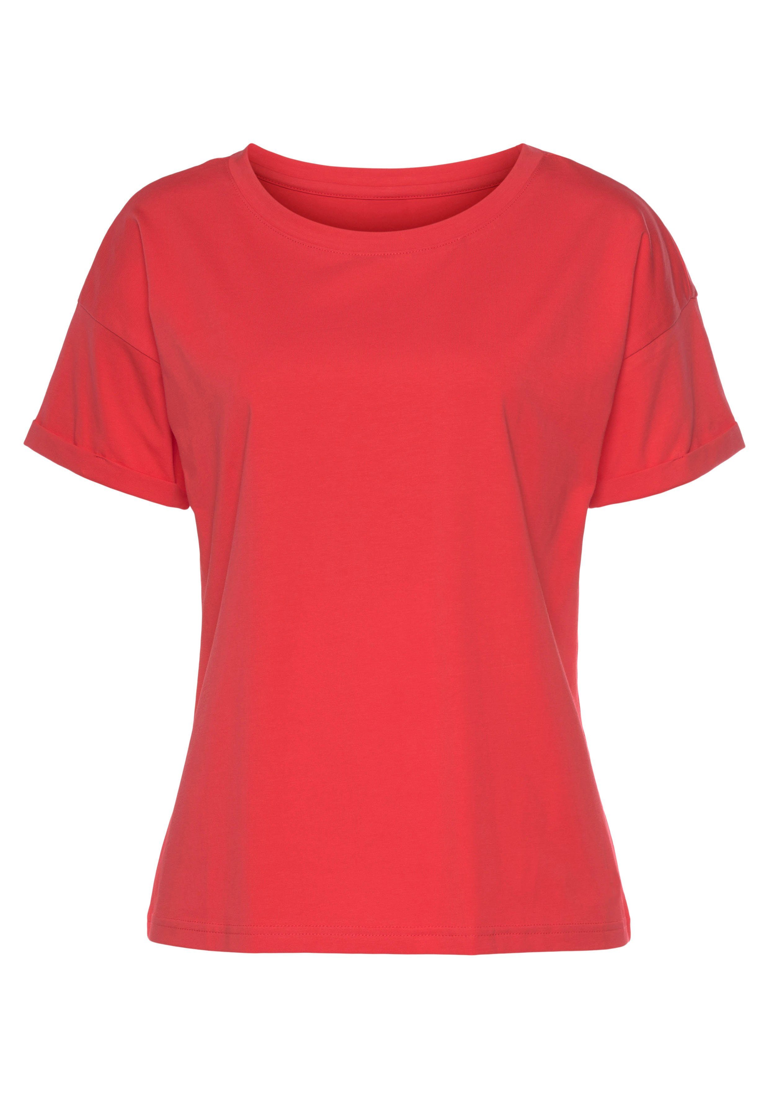 H.I.S T-shirt Met mouwomslagen met mouwomslag, in maritieme stijl, loungewear