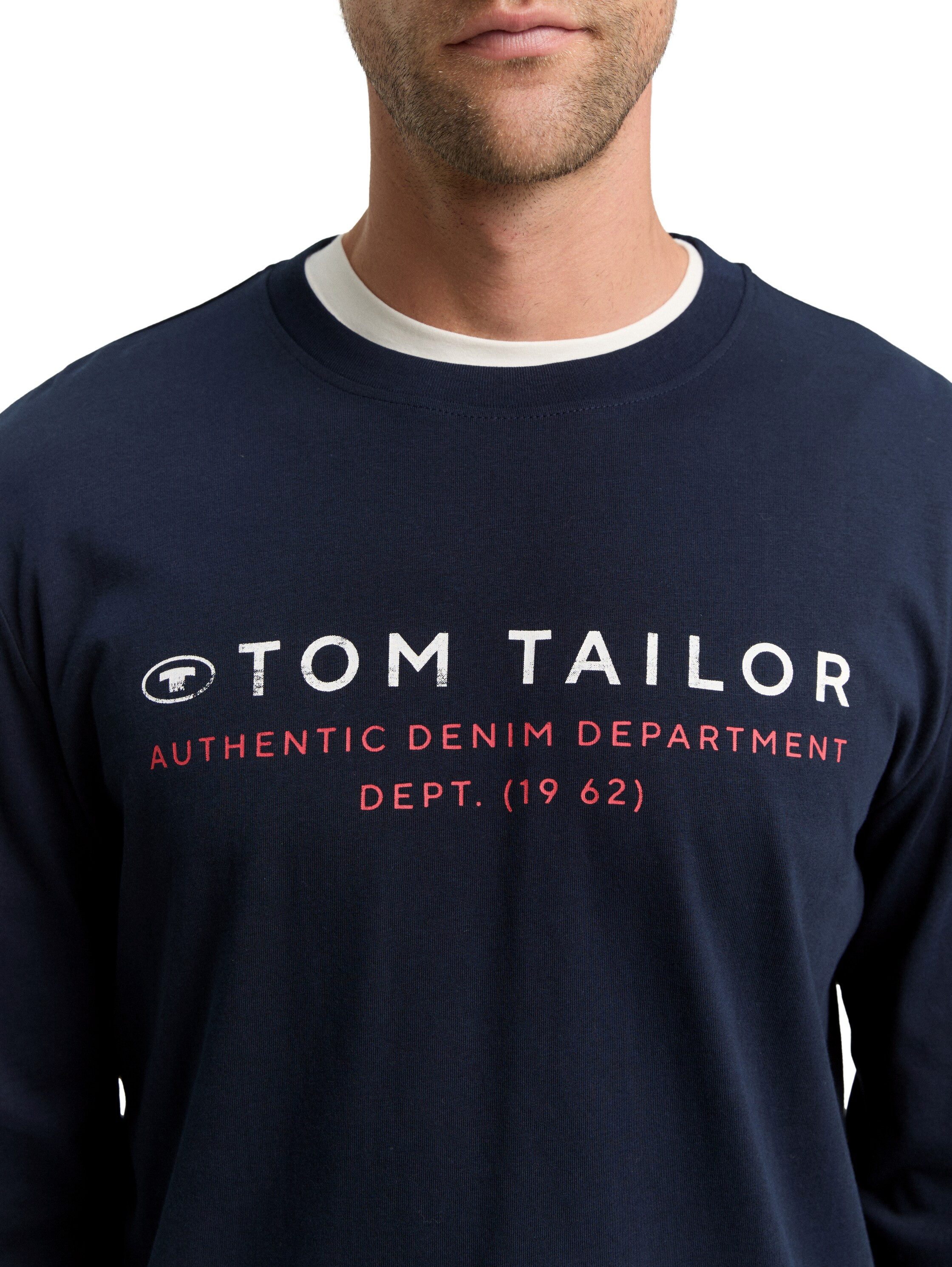 Tom Tailor Shirt met lange mouwen met logoprint