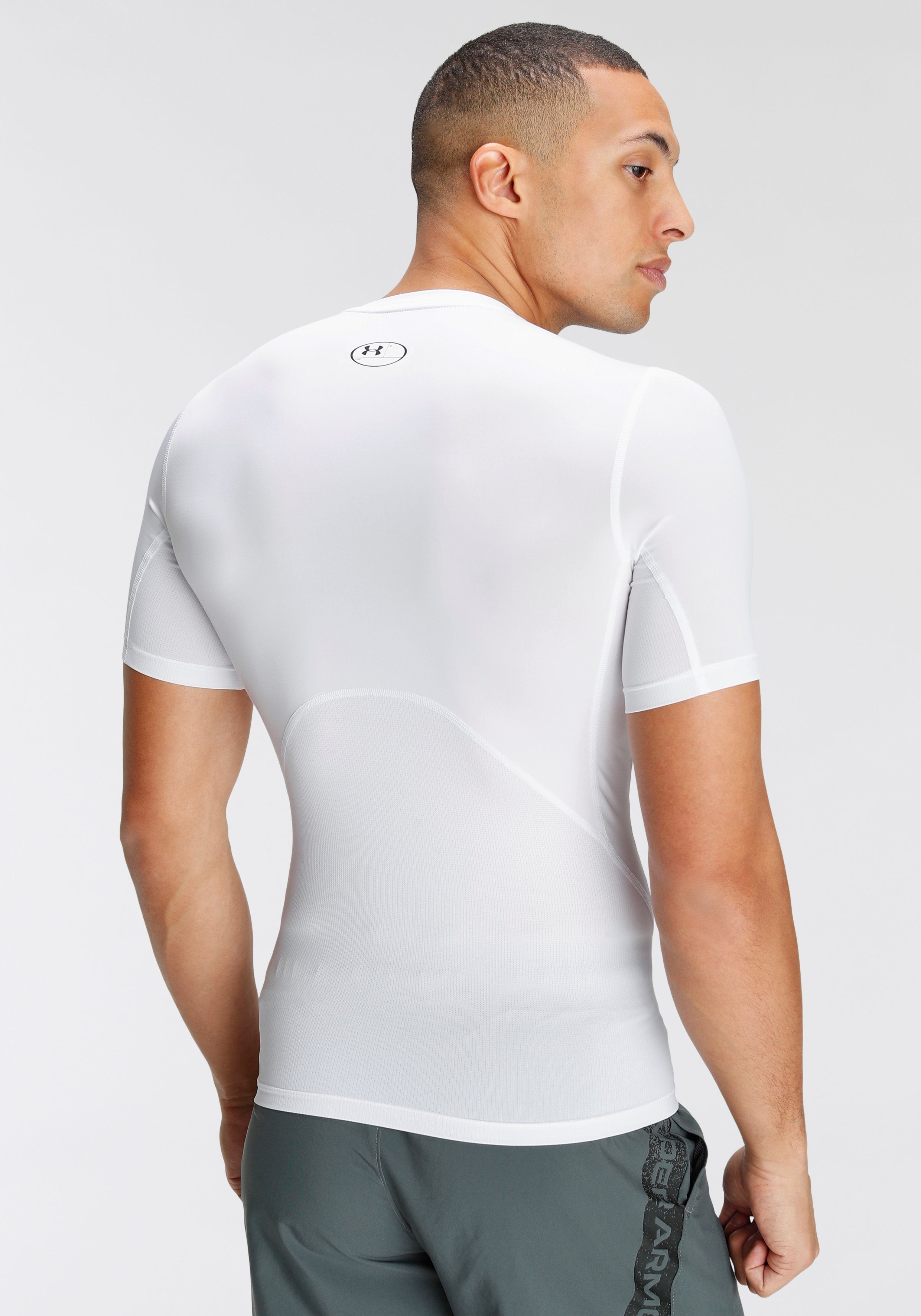 Under Armour Trainingsshirt UA HG ARMOUR COMP SHORT SLEEVE heren shirts maat S wit