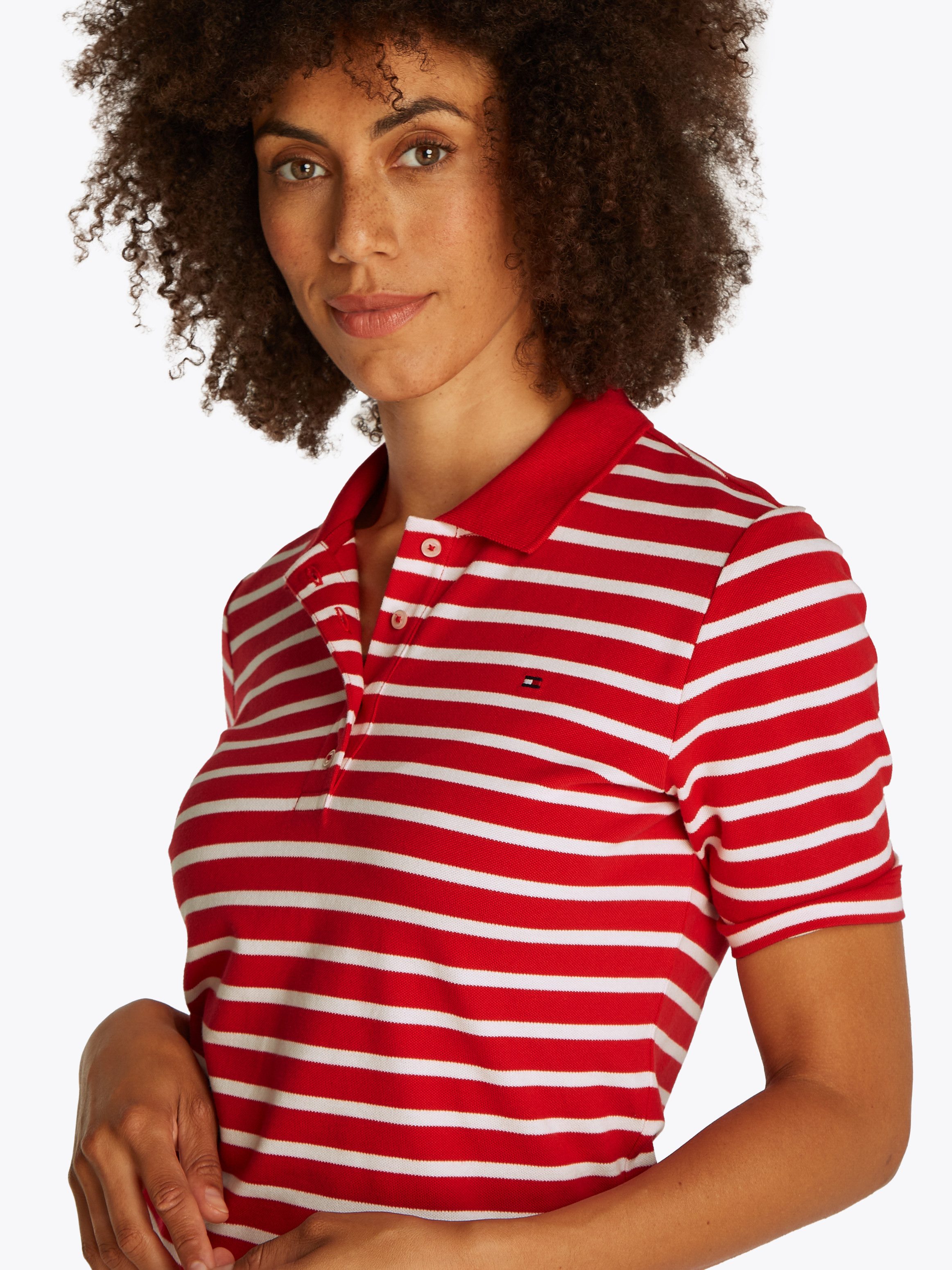 Tommy Hilfiger Poloshirt 1985 Regular Fit Pique Premium Polo met logo-borduursel, met zijsplitten