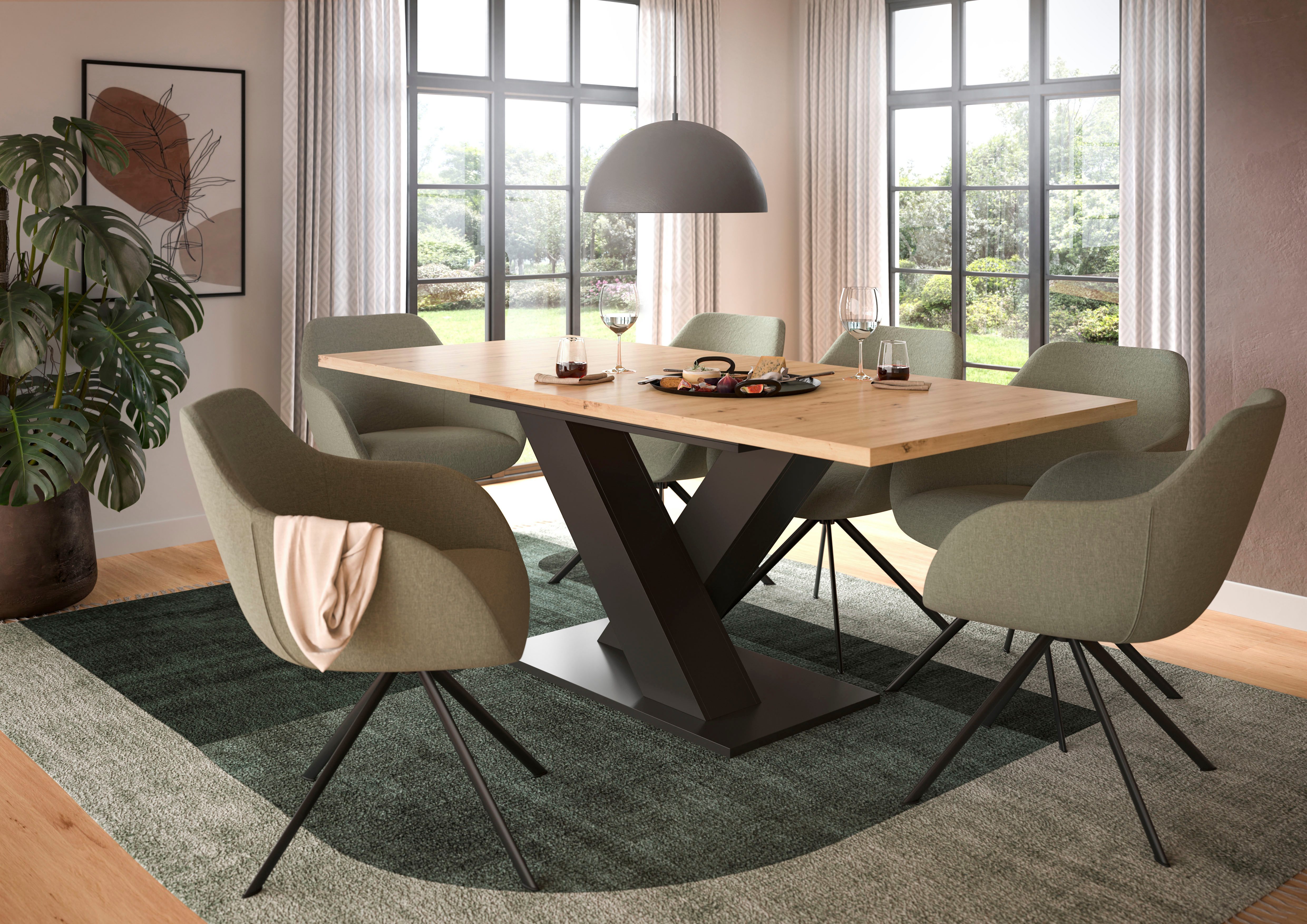 INOSIGN Eettafel Motus, uitschuifbaar 150 - 190 cm, inclusief 40 cm inlegplaat
