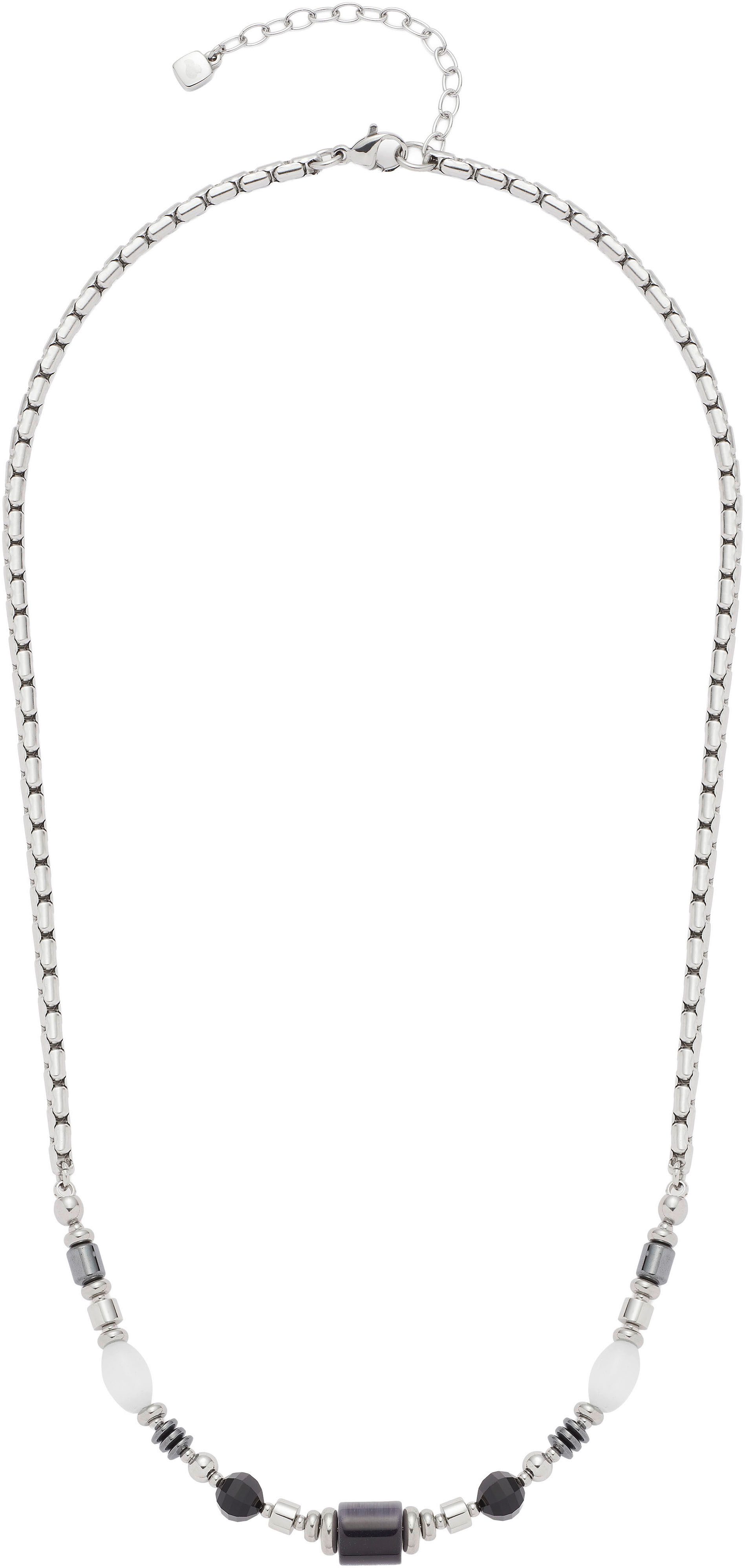 LEONARDO Ketting met hanger Halsketting Casoria, 024303 met glassteen, hematiet - met kattenoog