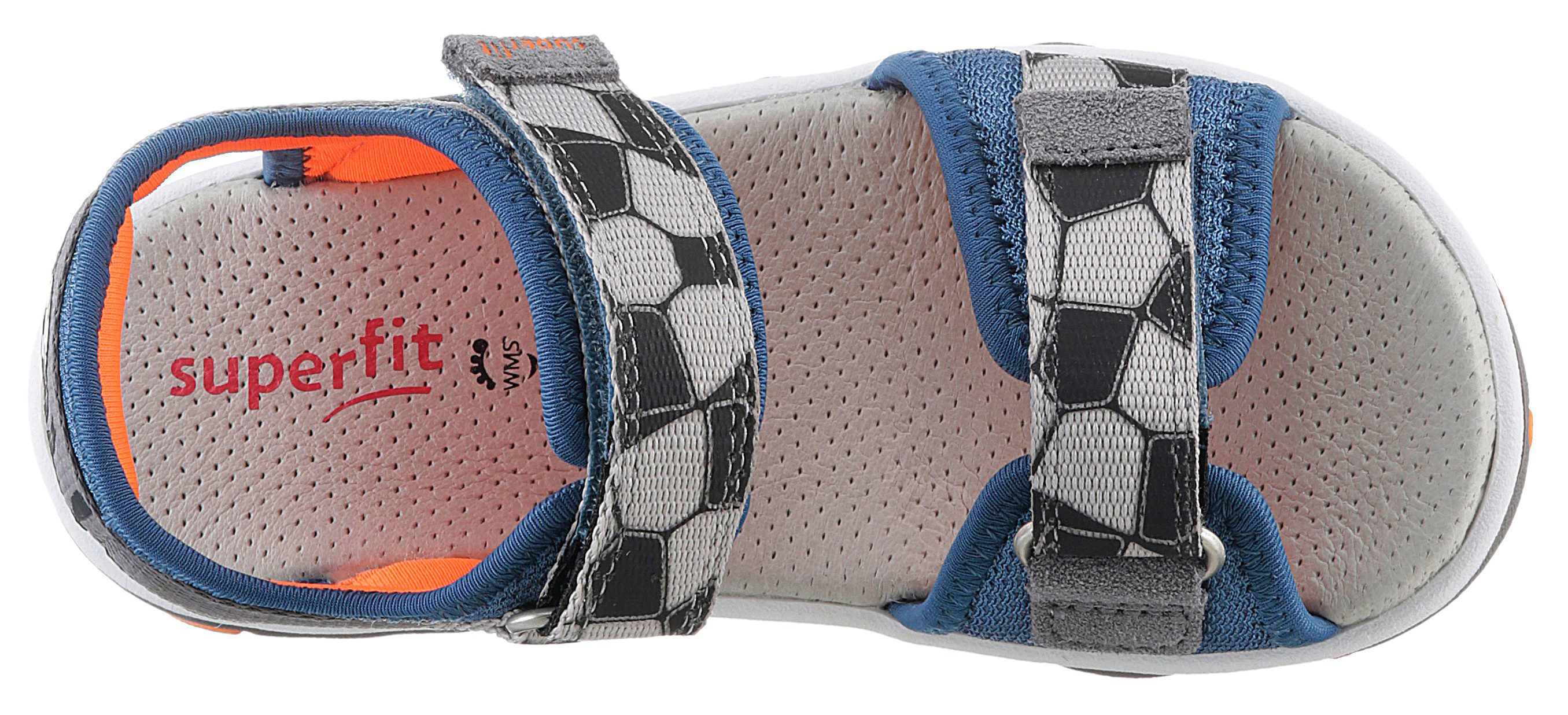 Superfit Sandalen MIKE 3.0 WMS: middel Buitensandaal met klittenband, voetbal logo, maat sjabloon om te downloaden