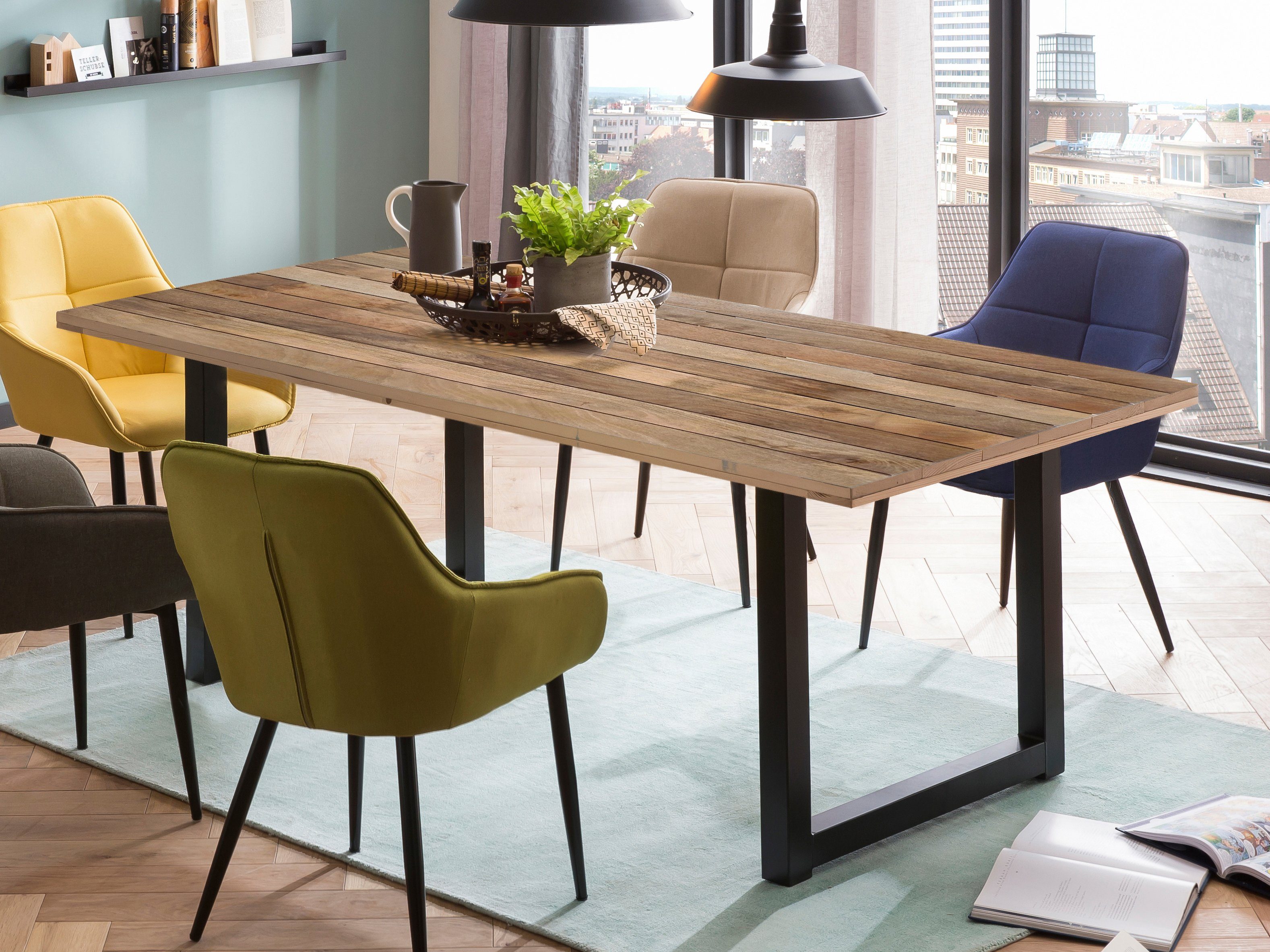 Home affaire Eettafel Aletsch gemaakt van onbehandeld hout, gerecycled steigerhout