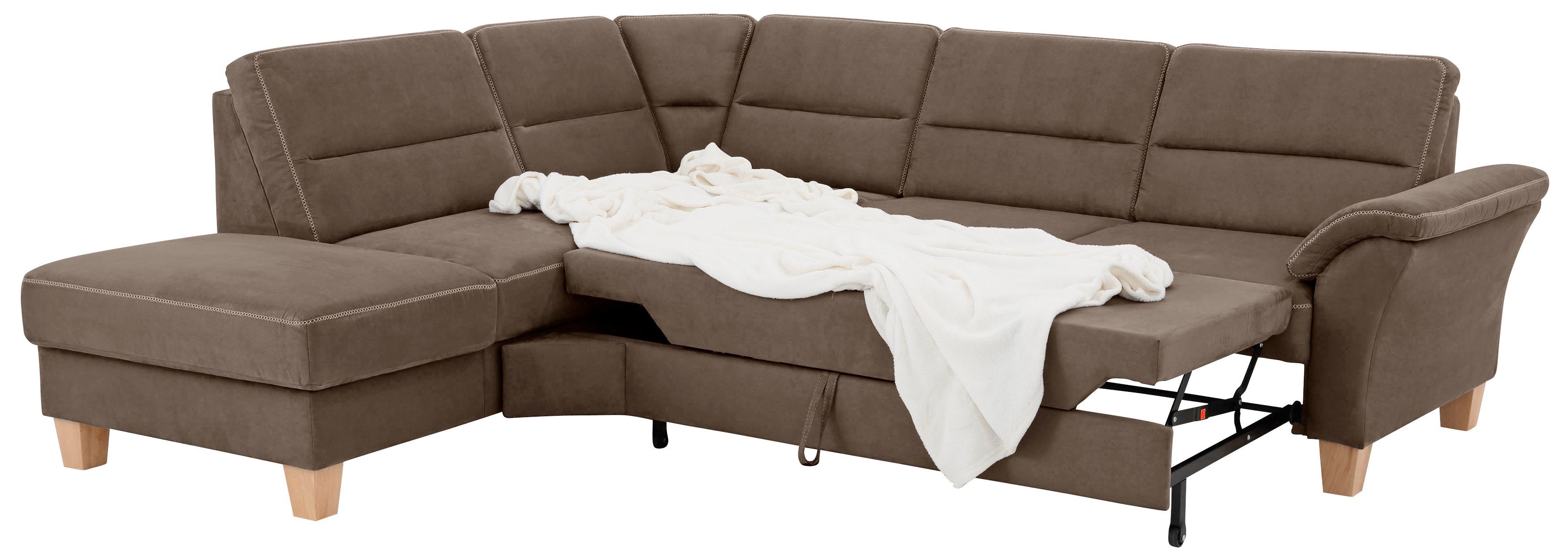 Home affaire Hoekbank Soleo L-model comfortabel door trapezehoek met relaxfunctie, ook met slaapfunctie