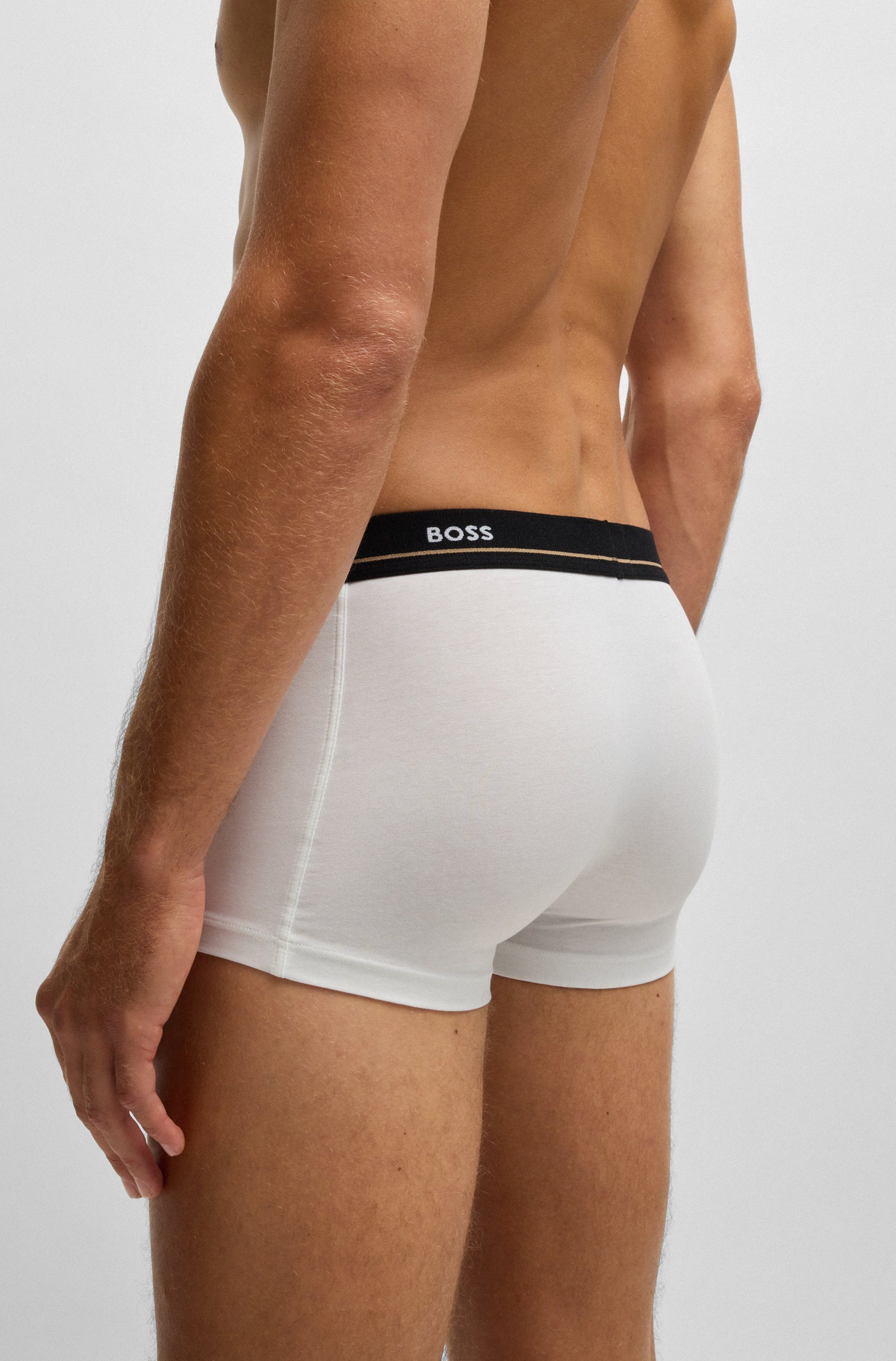 BOSS Trunk 5P Essential met modieuze, gedeeltelijk contrasterende boss logo-elastische tailleband (5 stuks, Set van 5)