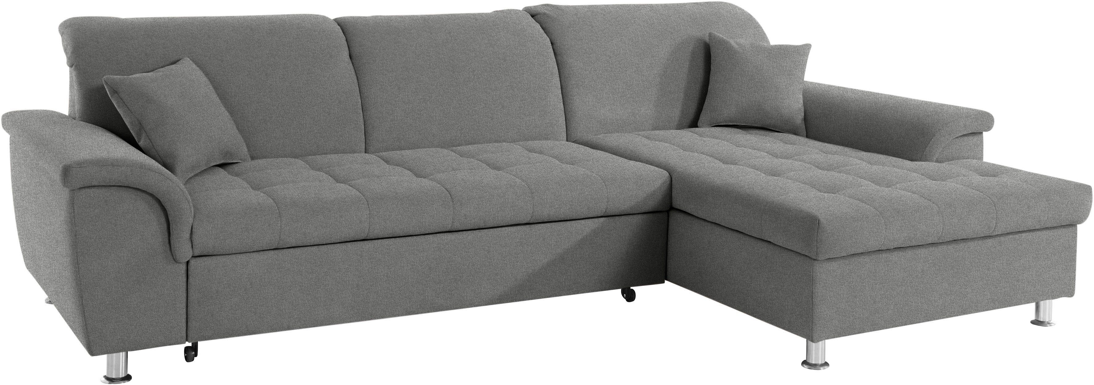 DOMO collection Hoekbank Franzi, tijdloos en elegant, moderne zittingstikking, L-Vorm