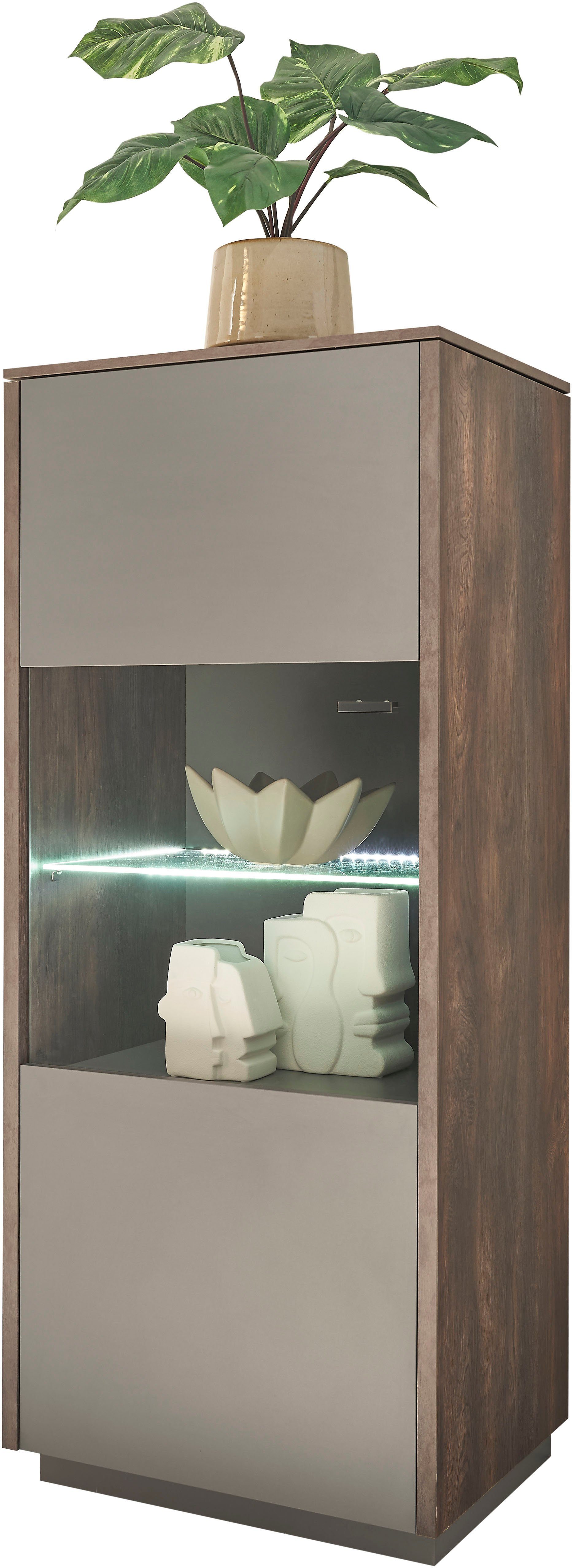 INOSIGN Vitrinekast Largo Soft-closefunctie, hoogte ca. 130 cm