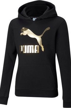 puma hoodie classics logo hoodie g zwart