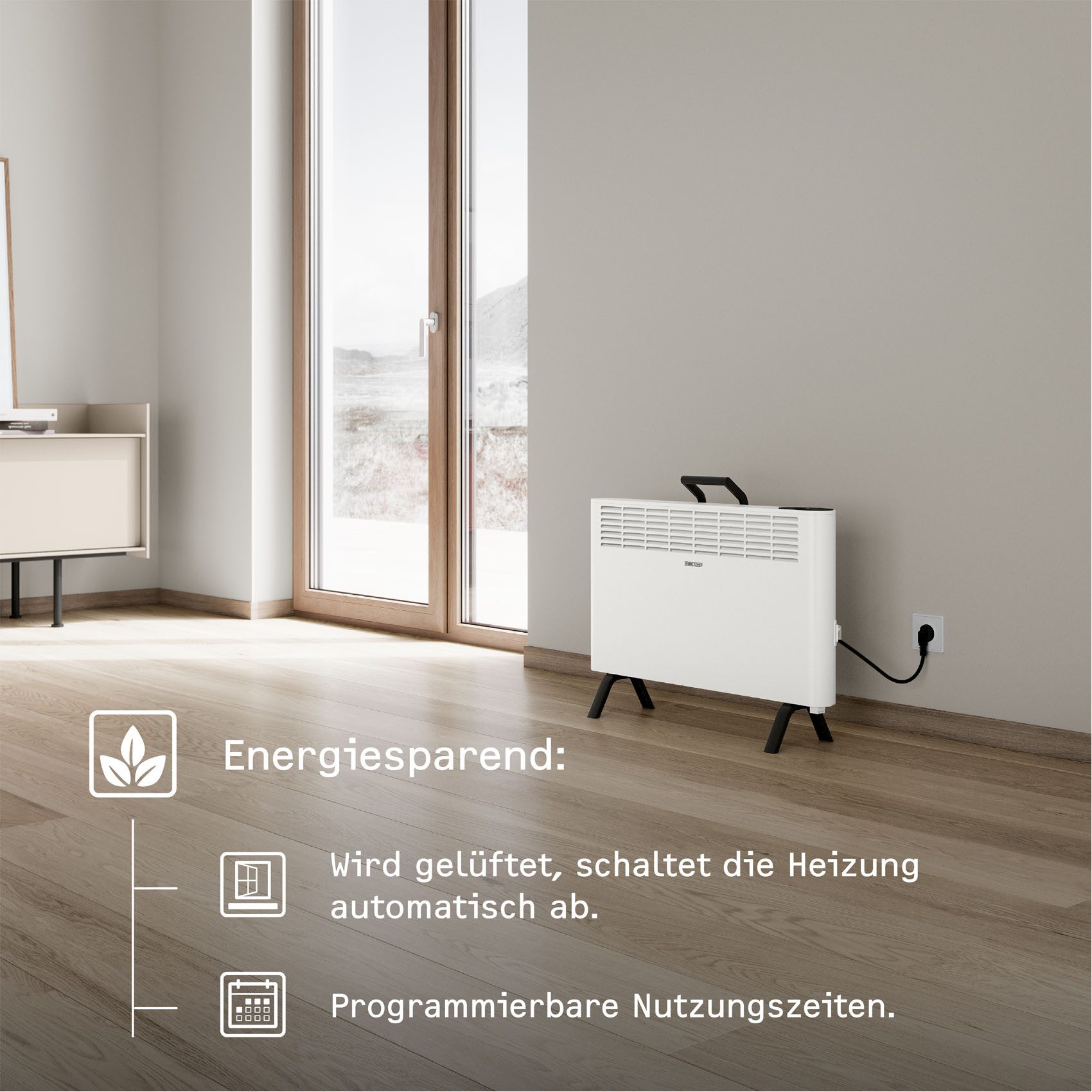 Stiebel-Eltron Convectorkachel "CNS 2000 Plus LCD move", staande convector energiezuinig, wit, 2 kW