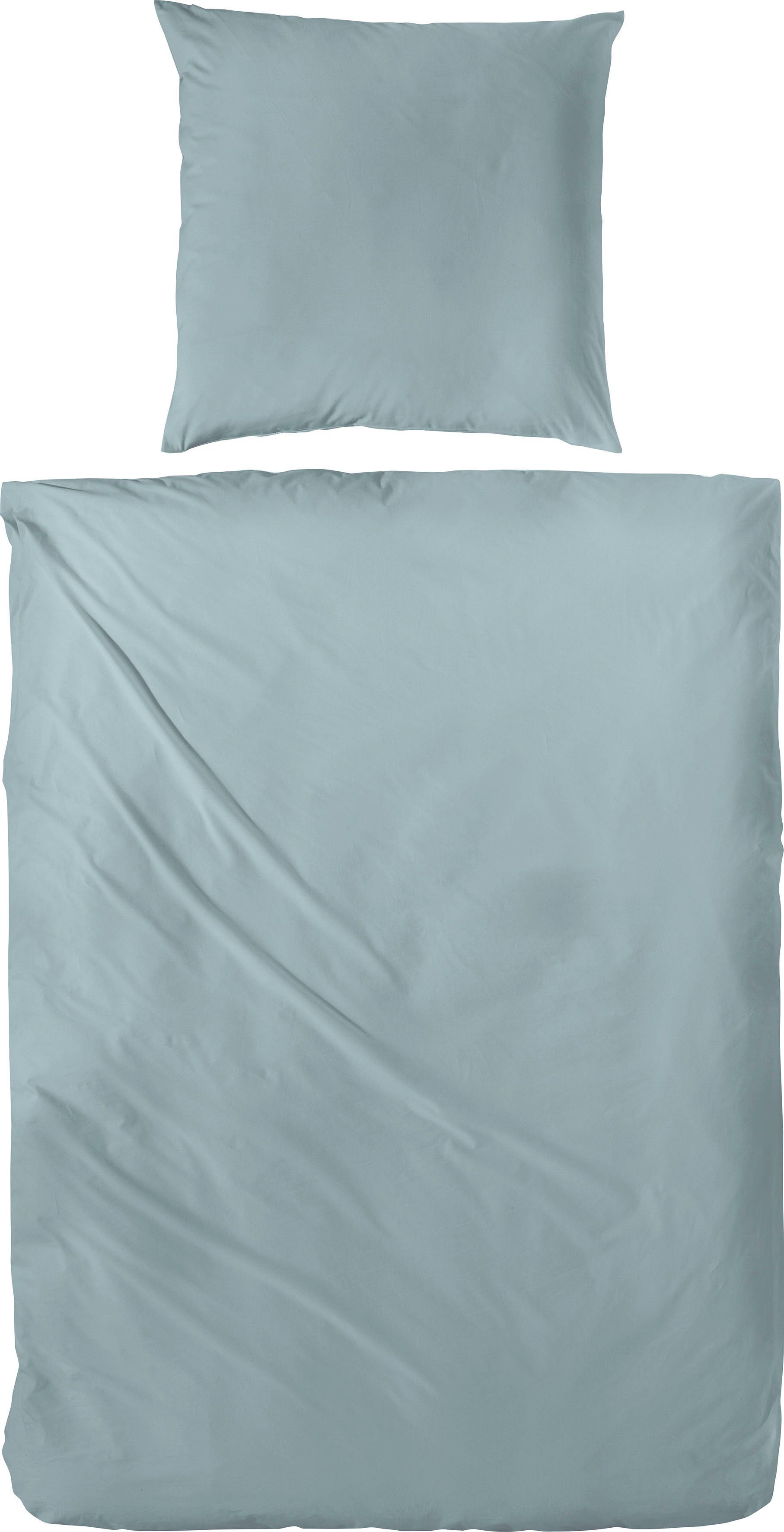 Primera Overtrekset Uni luxe-satijn in mt. 135x200, 155x220 of 200x200 cm Dekbedovertrek van katoen, unikleurige dekbedovertrek met ritssluiting