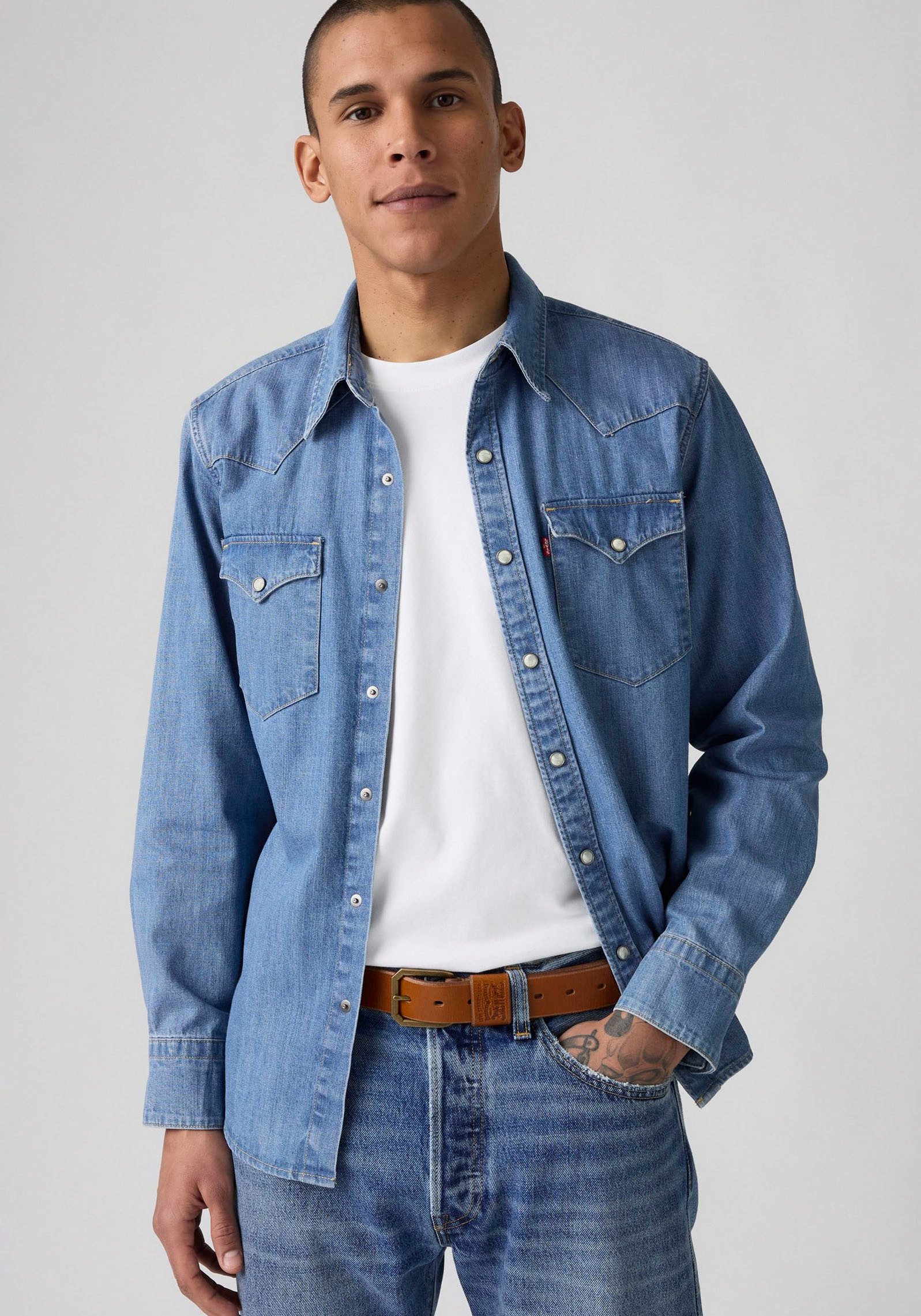Levi's® Leren riem WIDE LOOP TWO HORSE BELT