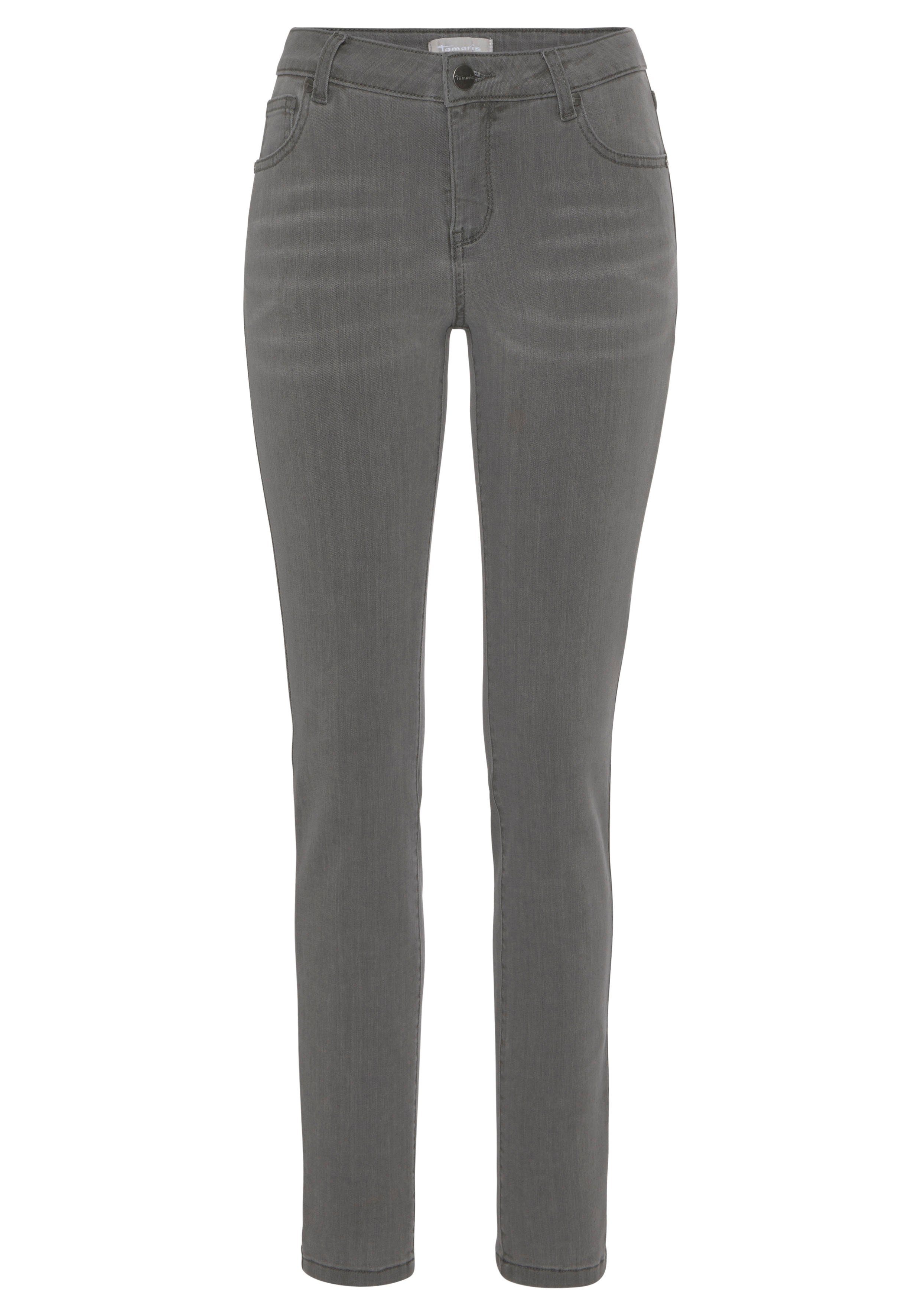 Tamaris Skinny fit jeans smalle broekpasvorm, normale taille, 5-pocket-vorm, used-wassing