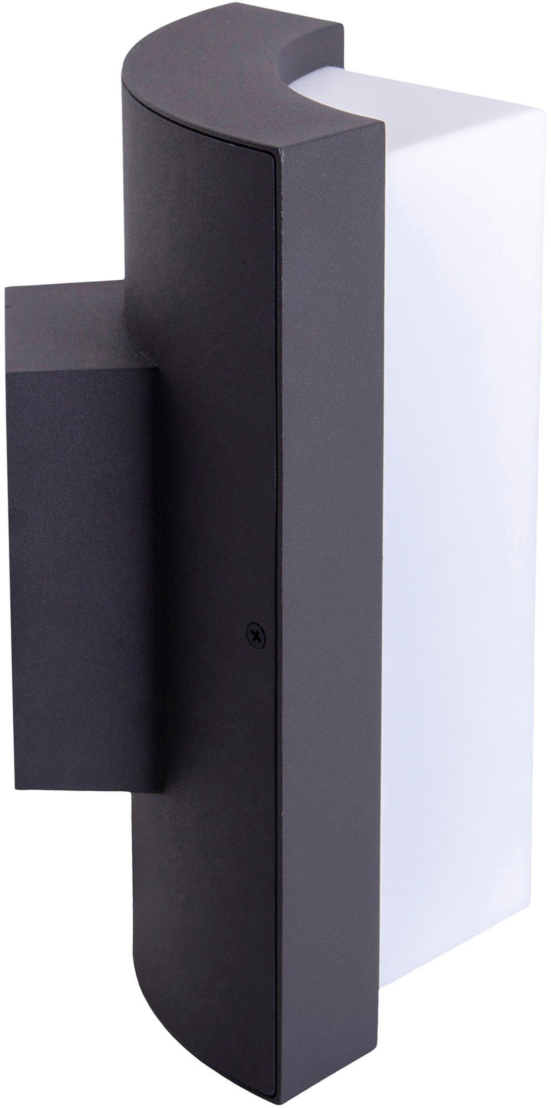 näve Ledwandlamp voor buiten Rico Wandlamp, terras, antraciet, hoogte: 14,8 cm, led warmwit (1 stuk)