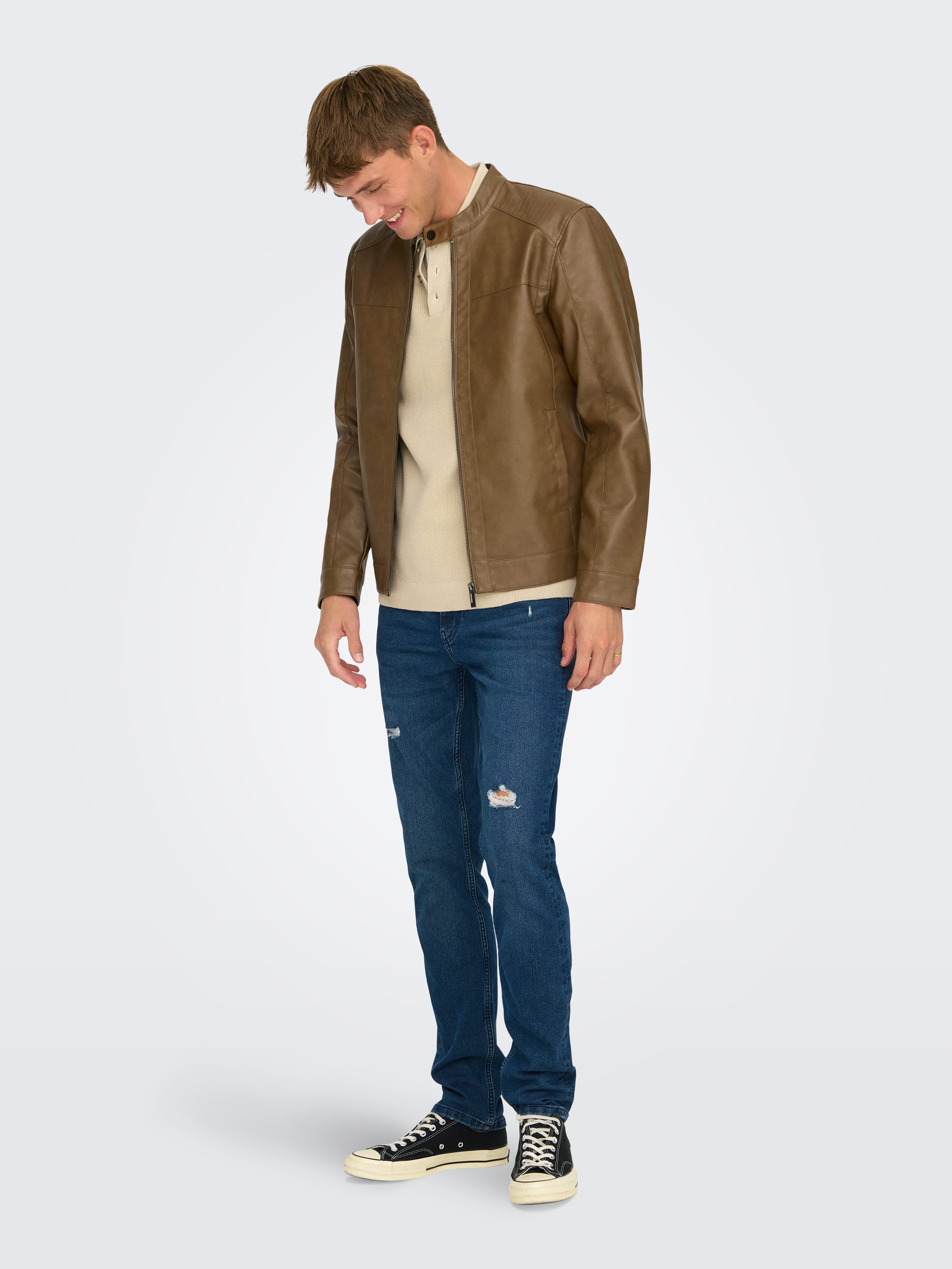 ONLY & SONS Bikerjack MIKE PU RACER JACKET