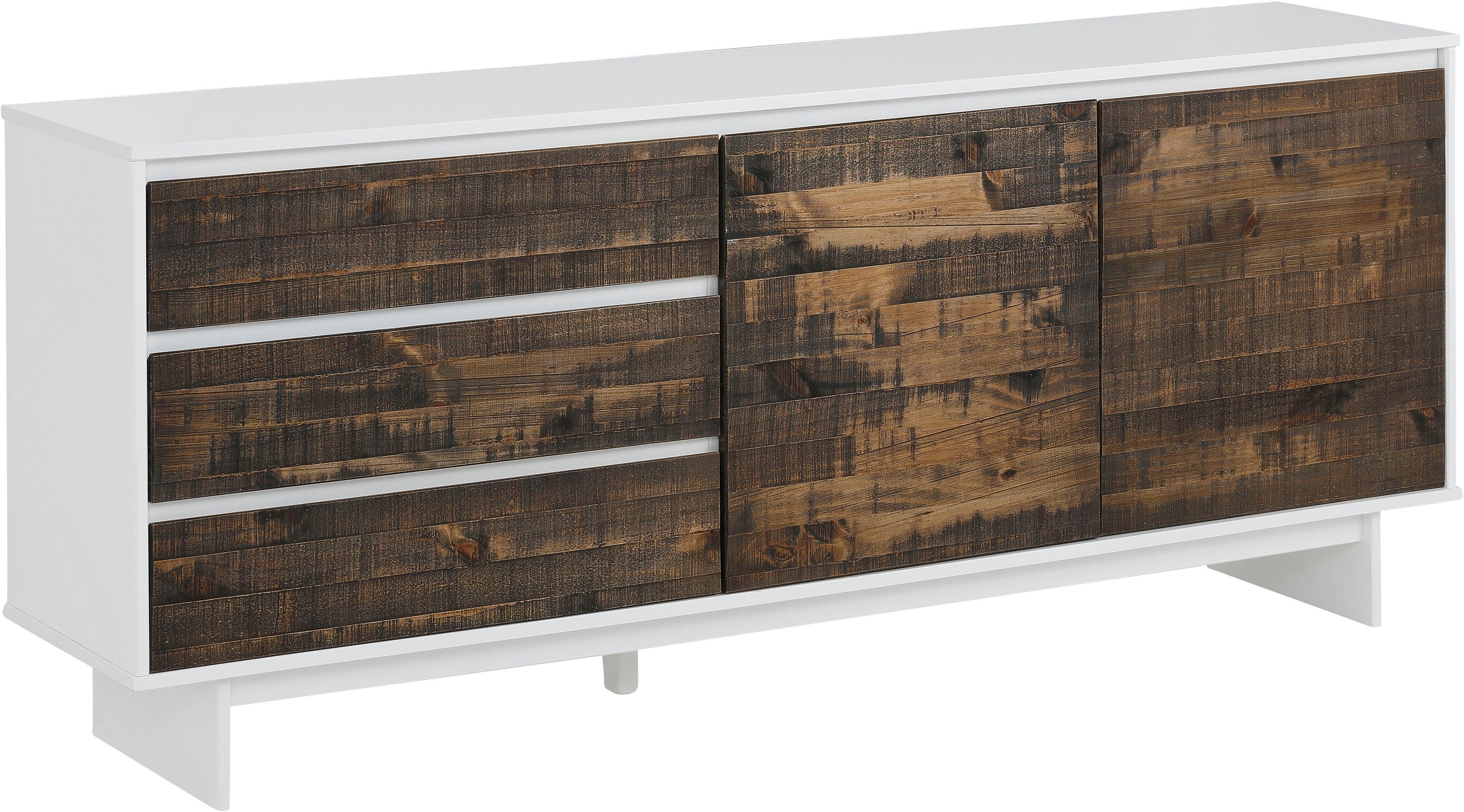 Home affaire Dressoir Morgan Kast van massief dennenhout, met grepen, breedte 165 cm