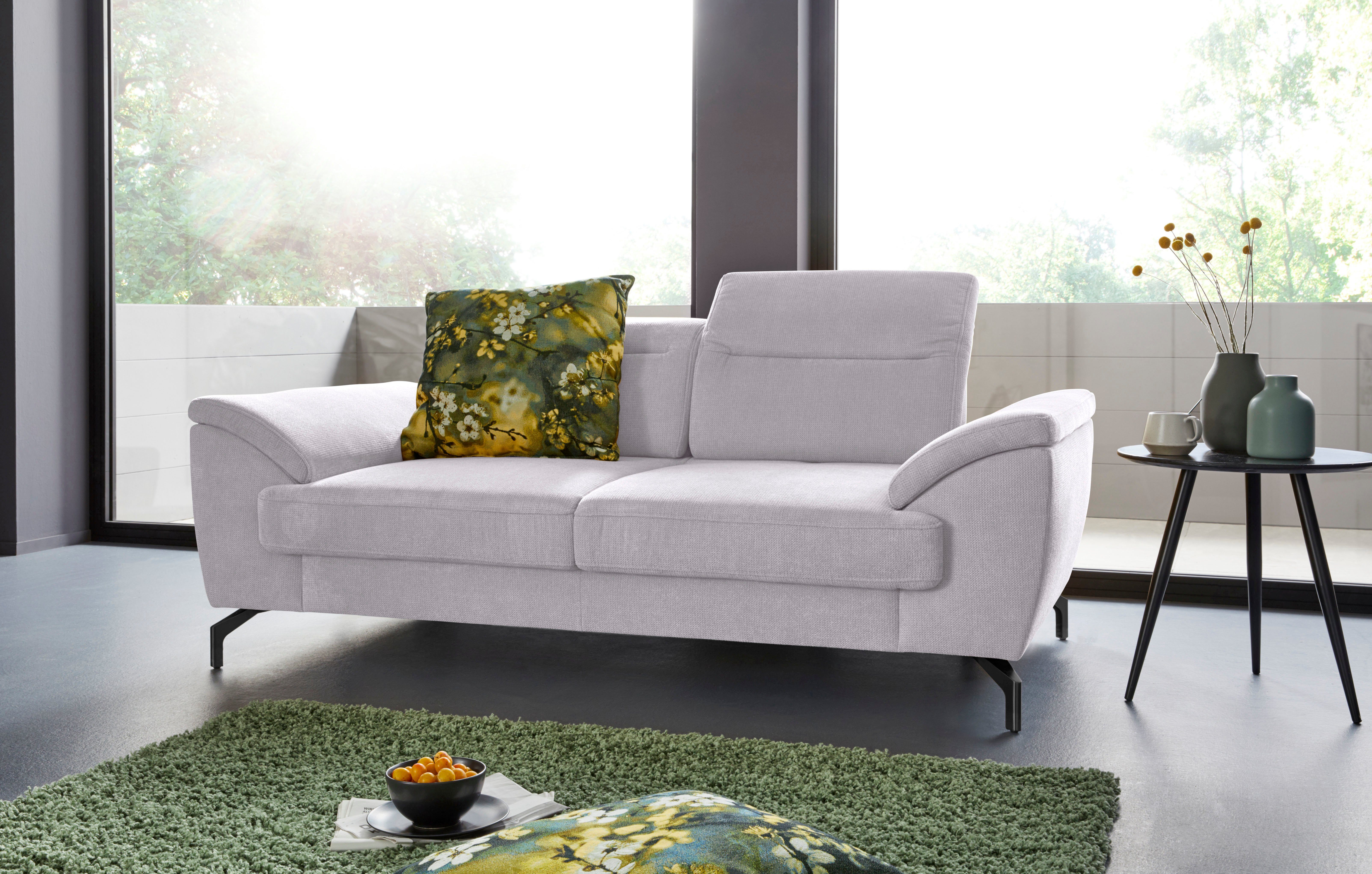 sit&more 2-zitsbank Percy 15 cm poothoogte, zitdiepteverstelling, naar keuze verstelbare hoofdsteun