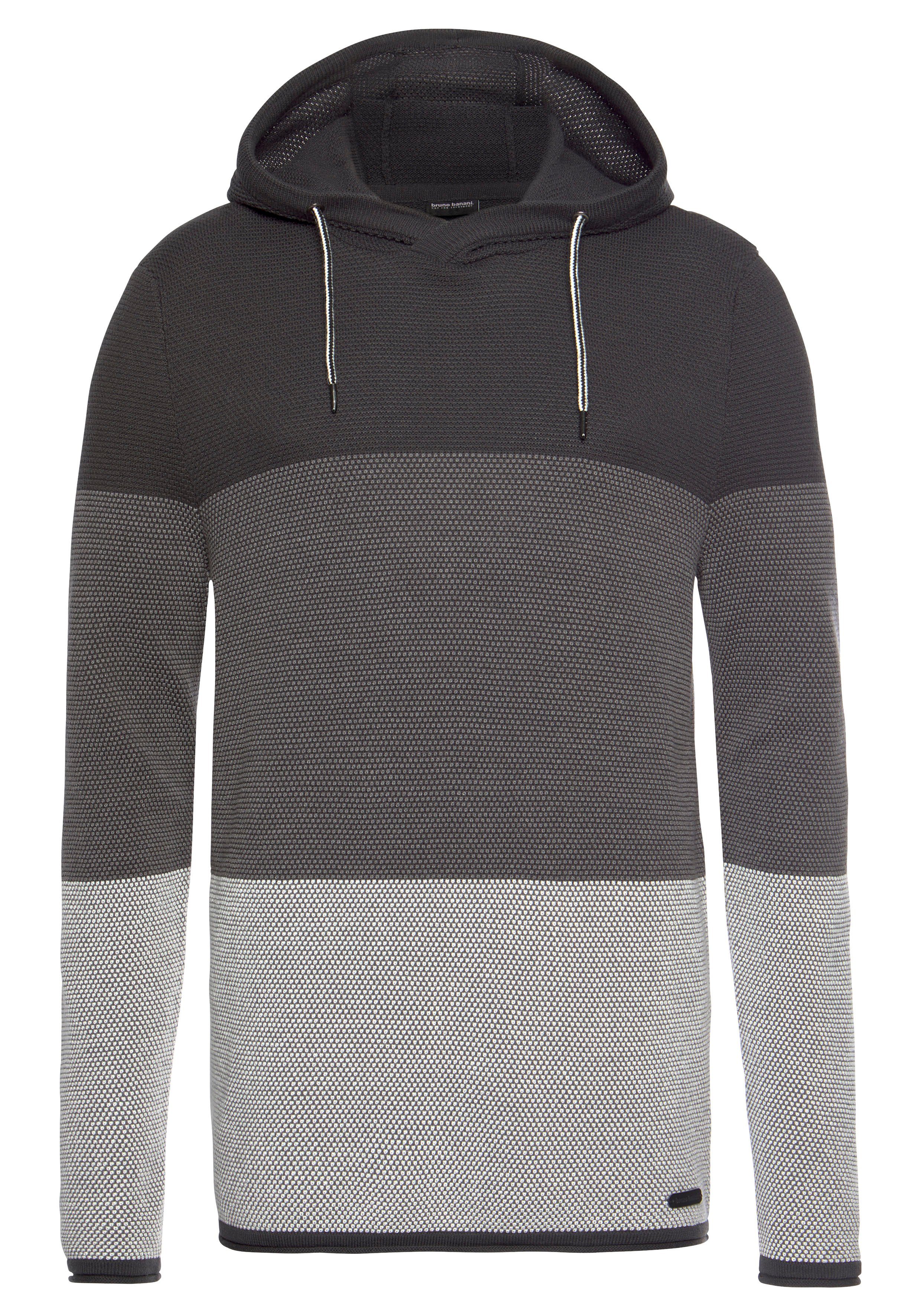 Bruno Banani Capuchontrui in een trendy wafel-look