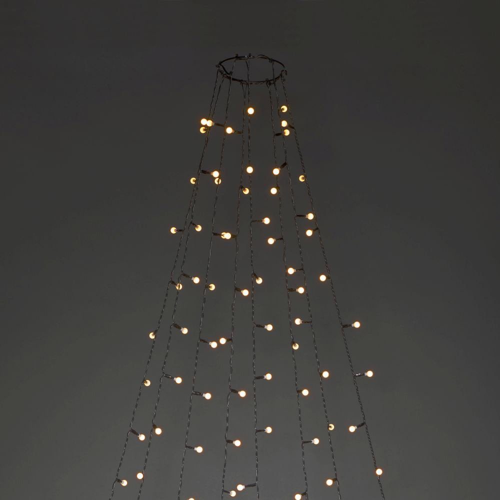 KONSTSMIDE Led-boomverlichting Kerstversiering buiten, kerstversiering Ring Ø 11, met globes, 8 strengen à 30 diodes, voorgemonteerd, 240 diodes