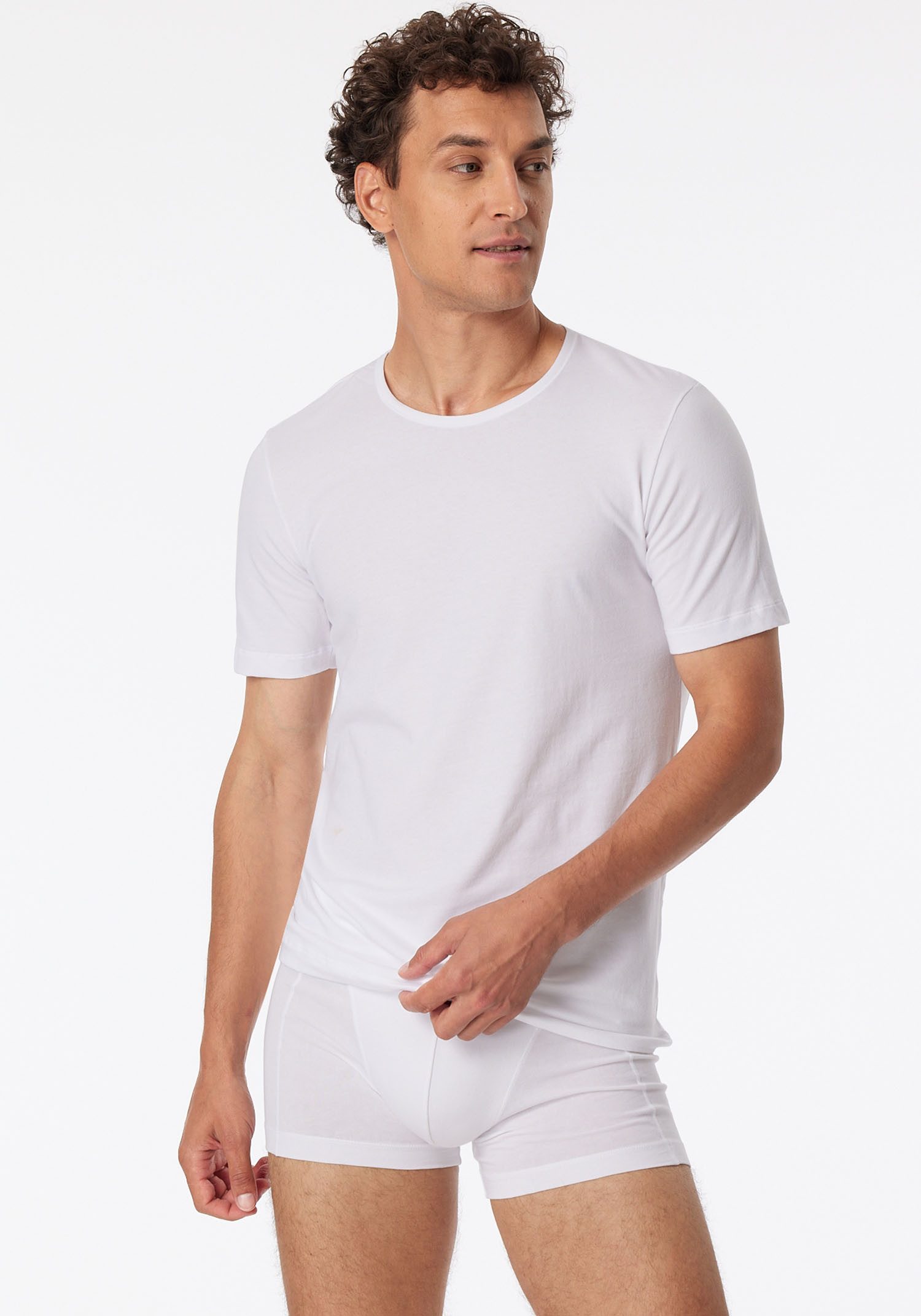 Schiesser T-shirt 95/5 met ronde hals (2 stuks, Set van 2)