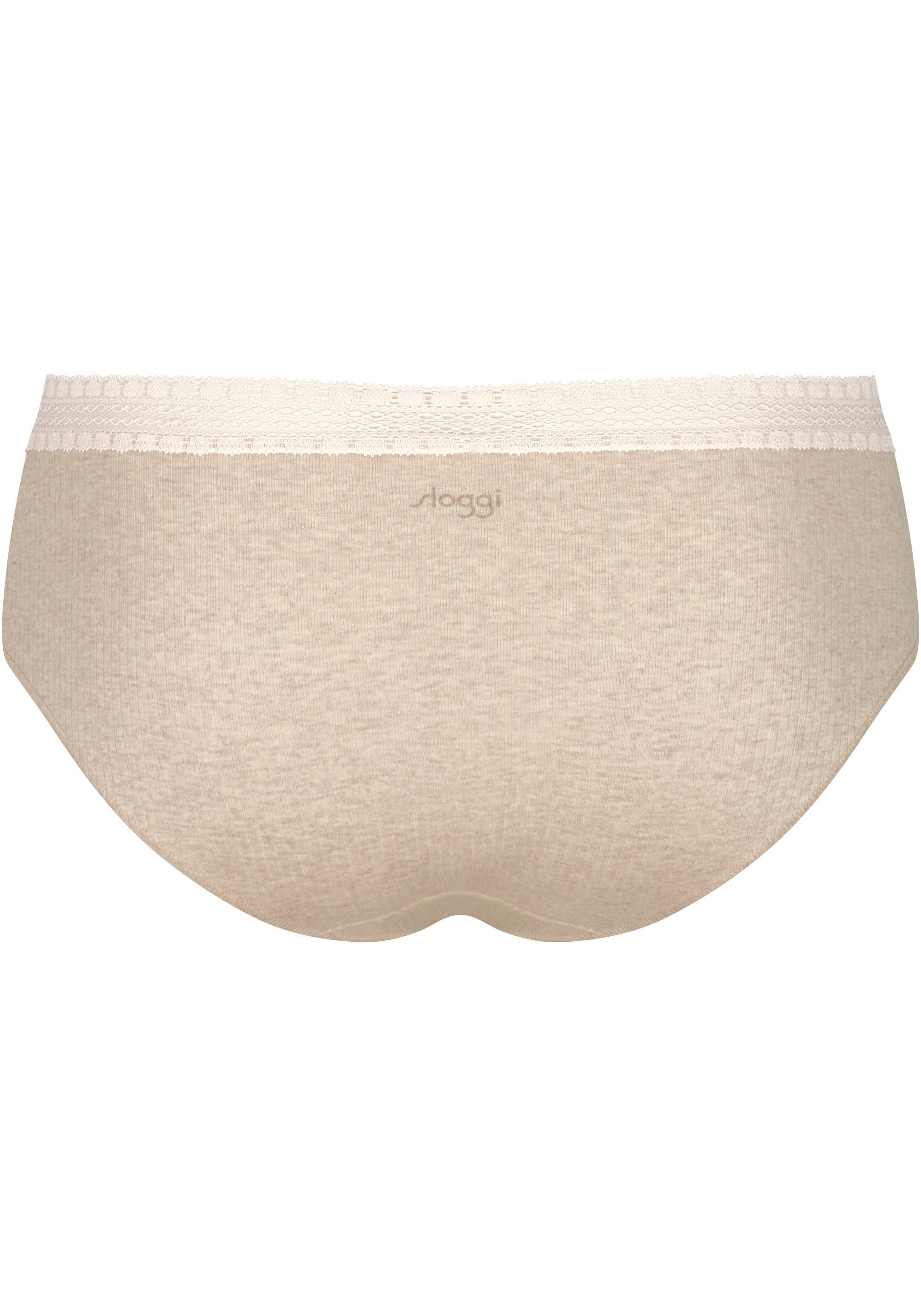 Sloggi Slip GO Ribbed R Hipster C2P zachte ribstof met kantafwerking (2 stuks Set van 2)
