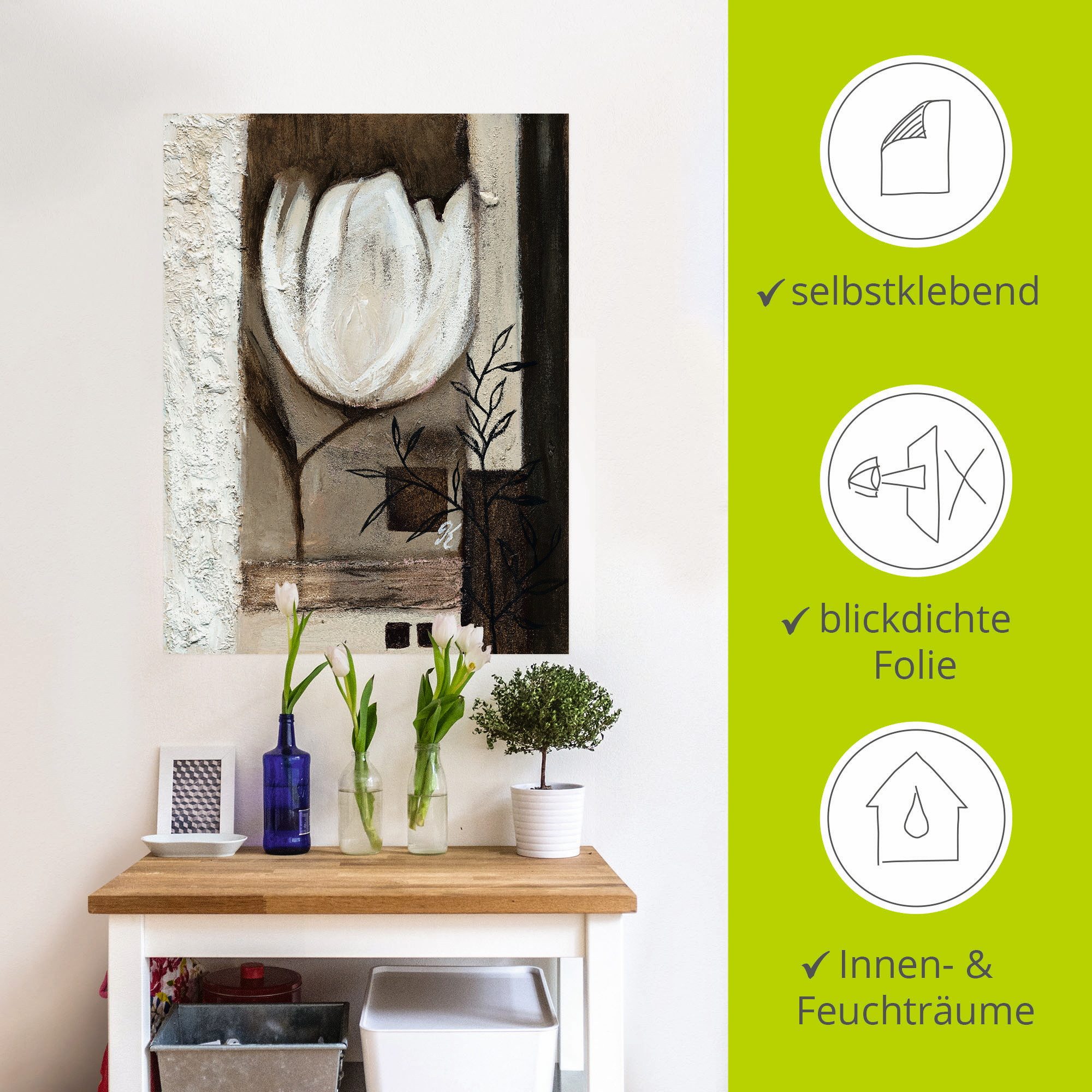 Artland Artprint Bruine tulpen II als artprint op linnen, muursticker in verschillende maten